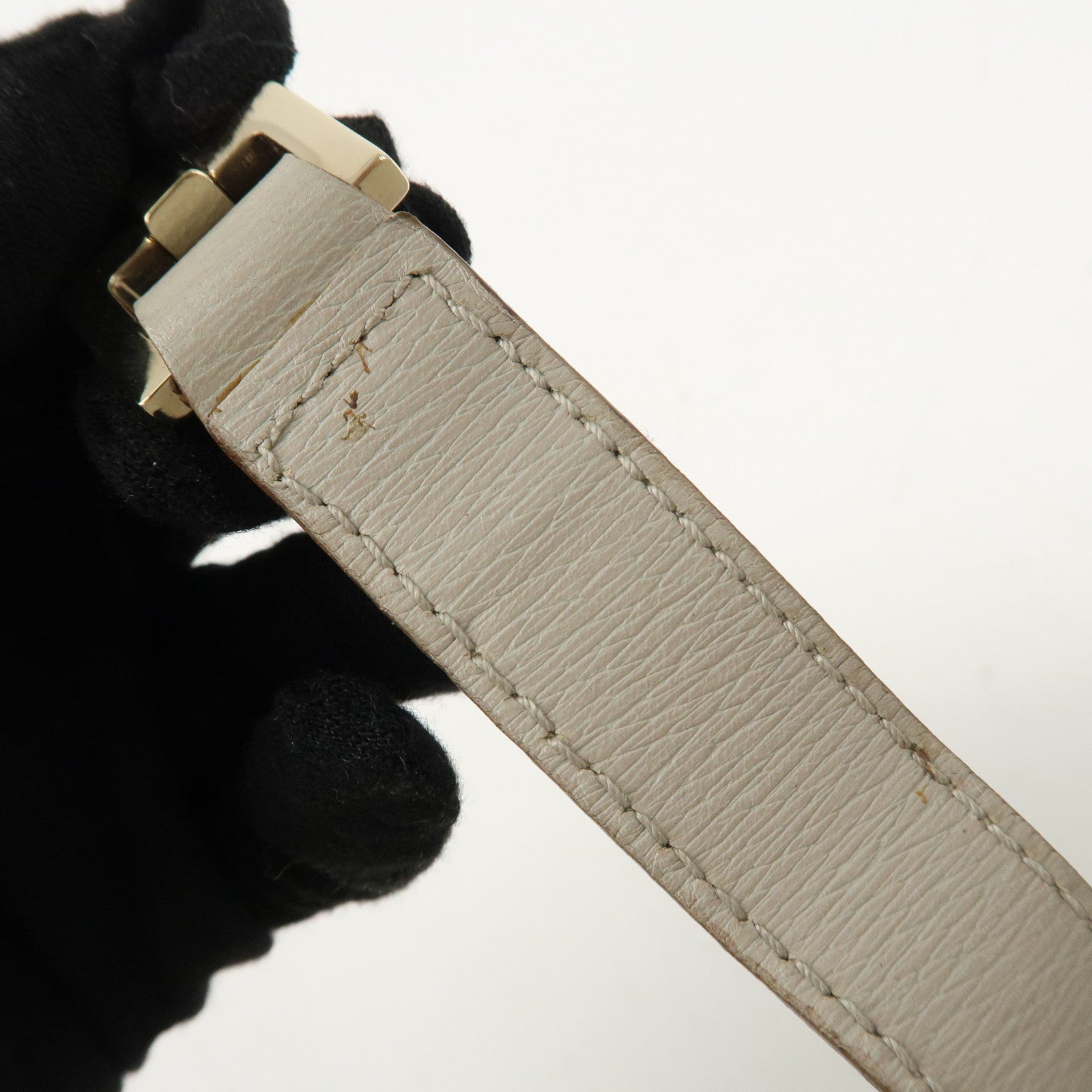 GUCCI Jackie Leather Shoulder Bag Ivory 002.1067 Used