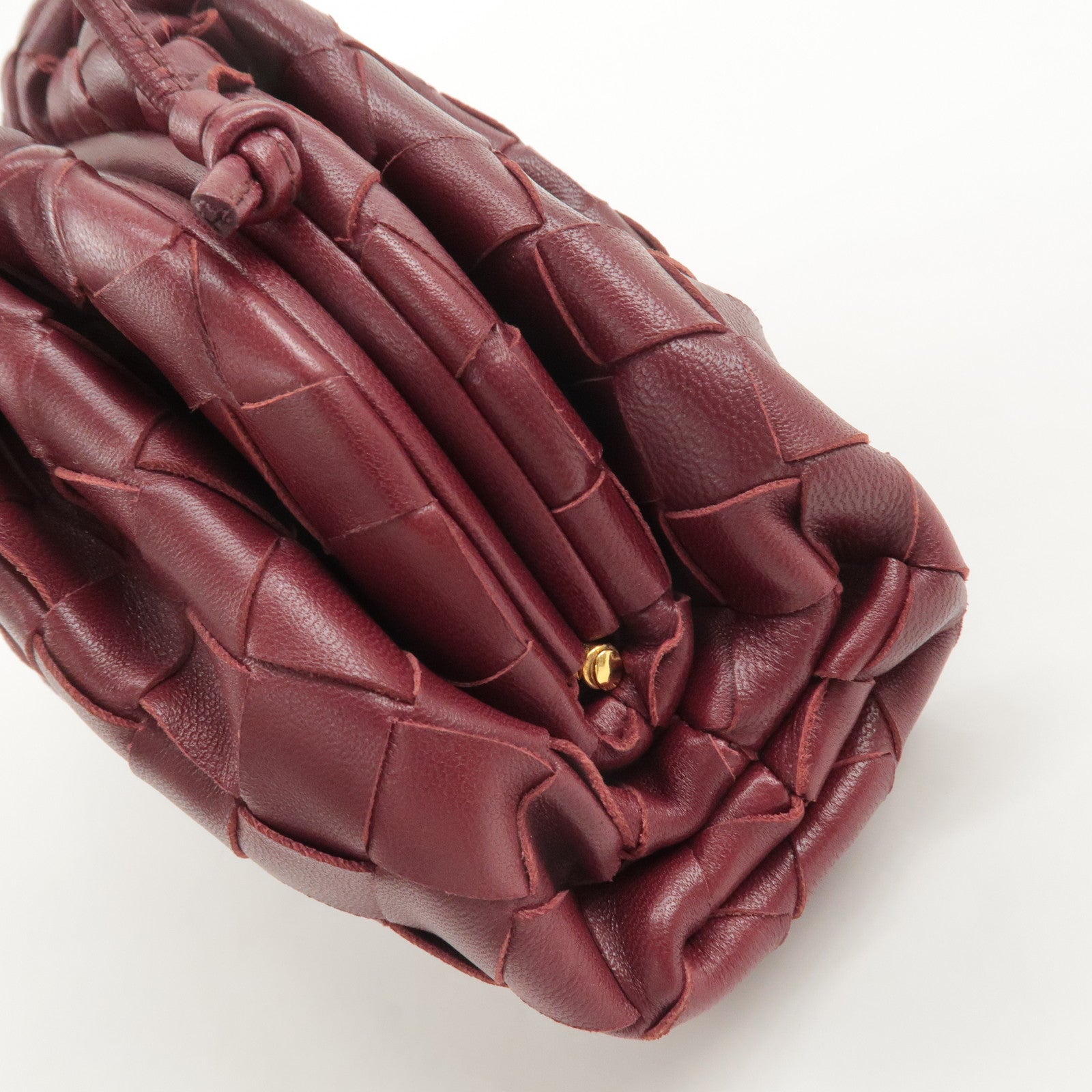 BOTTEGA VENETA Intrecciato Leather Mini Pouch Shoulder Bag Used