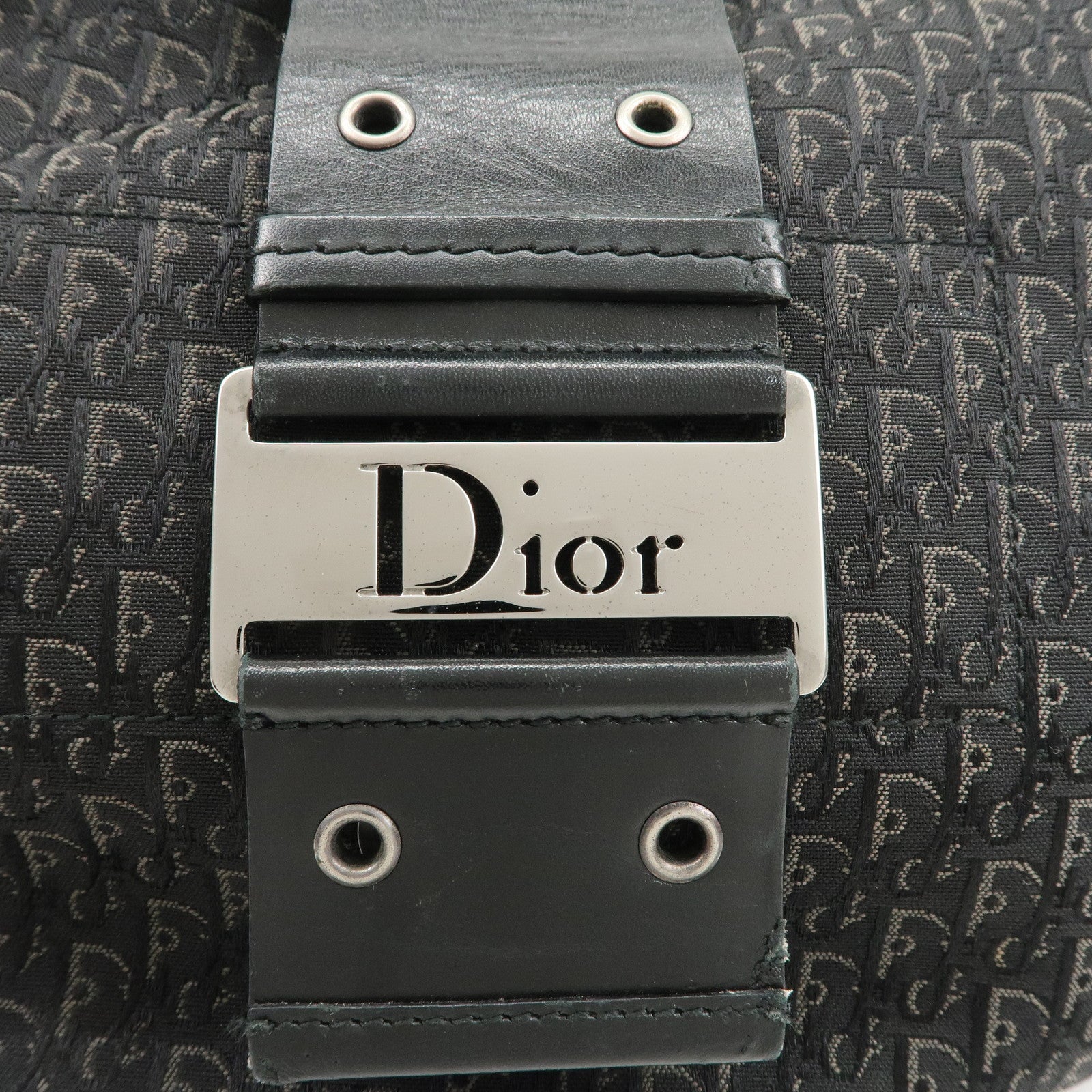 Christian Dior Trotter Street Chic Canvas Leather Shoulder Bag Used