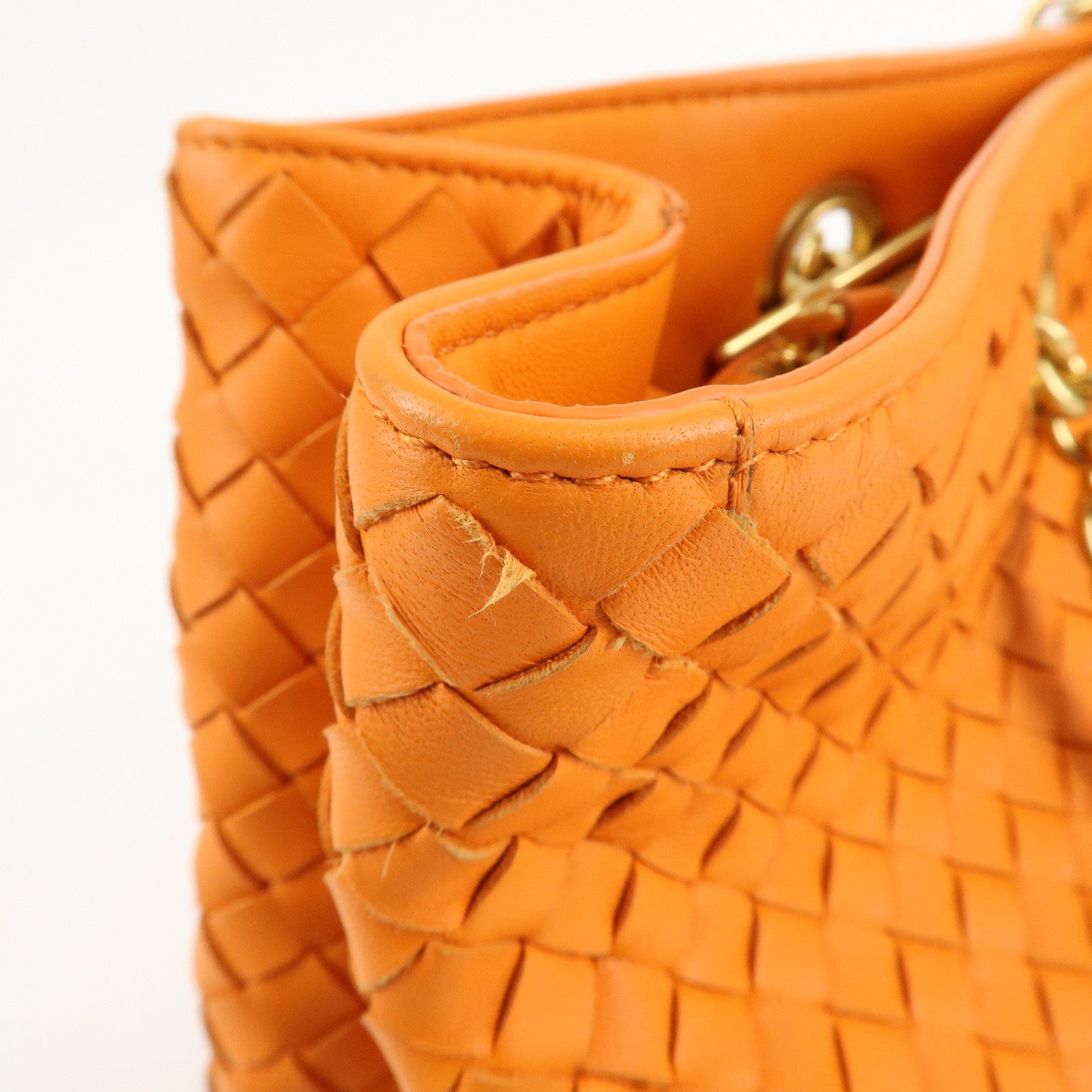 BOTTEGA VENTA Intrecciato Leather Shoulder Bag Hand Bag 428052 Used