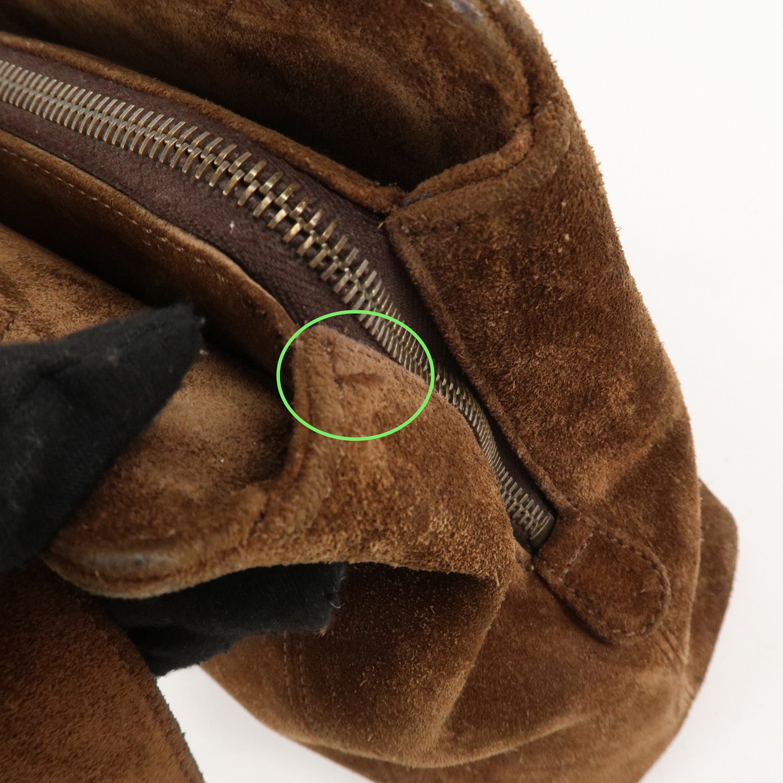 CHANEL Suede Tote Bag Shoulder Bag Hand Bag Brown Used