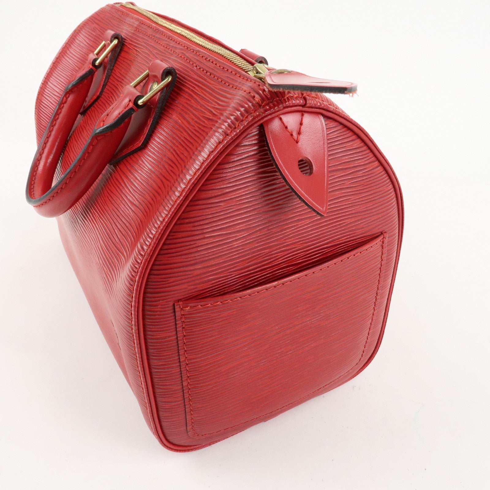 Louis Vuitton Epi Speedy 25 Hand Bag Castilian Red M43017 Used