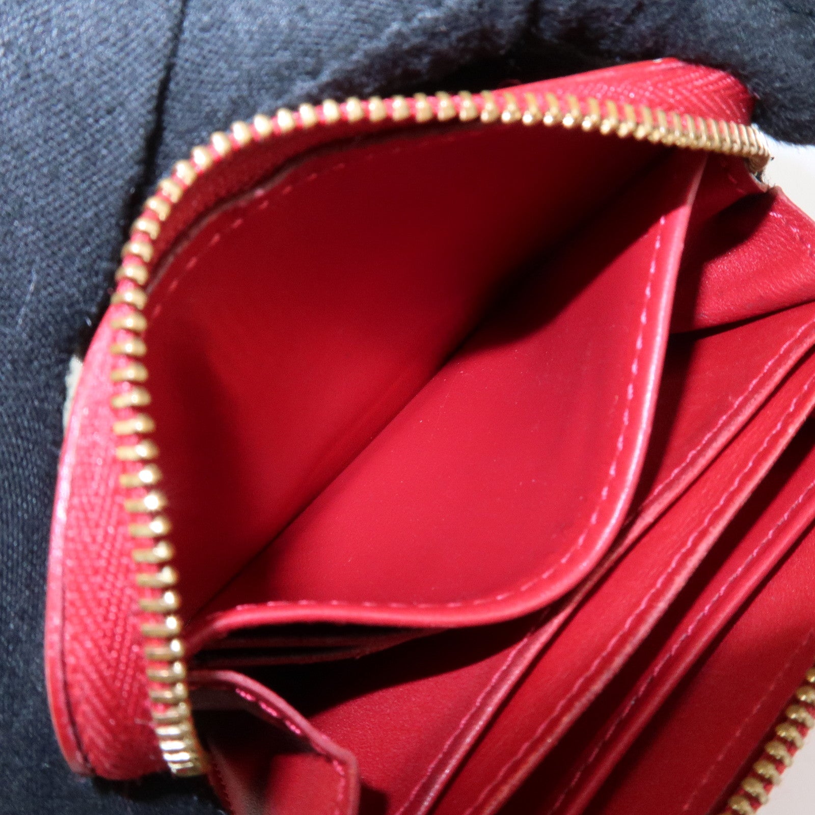 Louis Vuitton Monogram Vernis Zippy Coin Purse M93608 Red Used