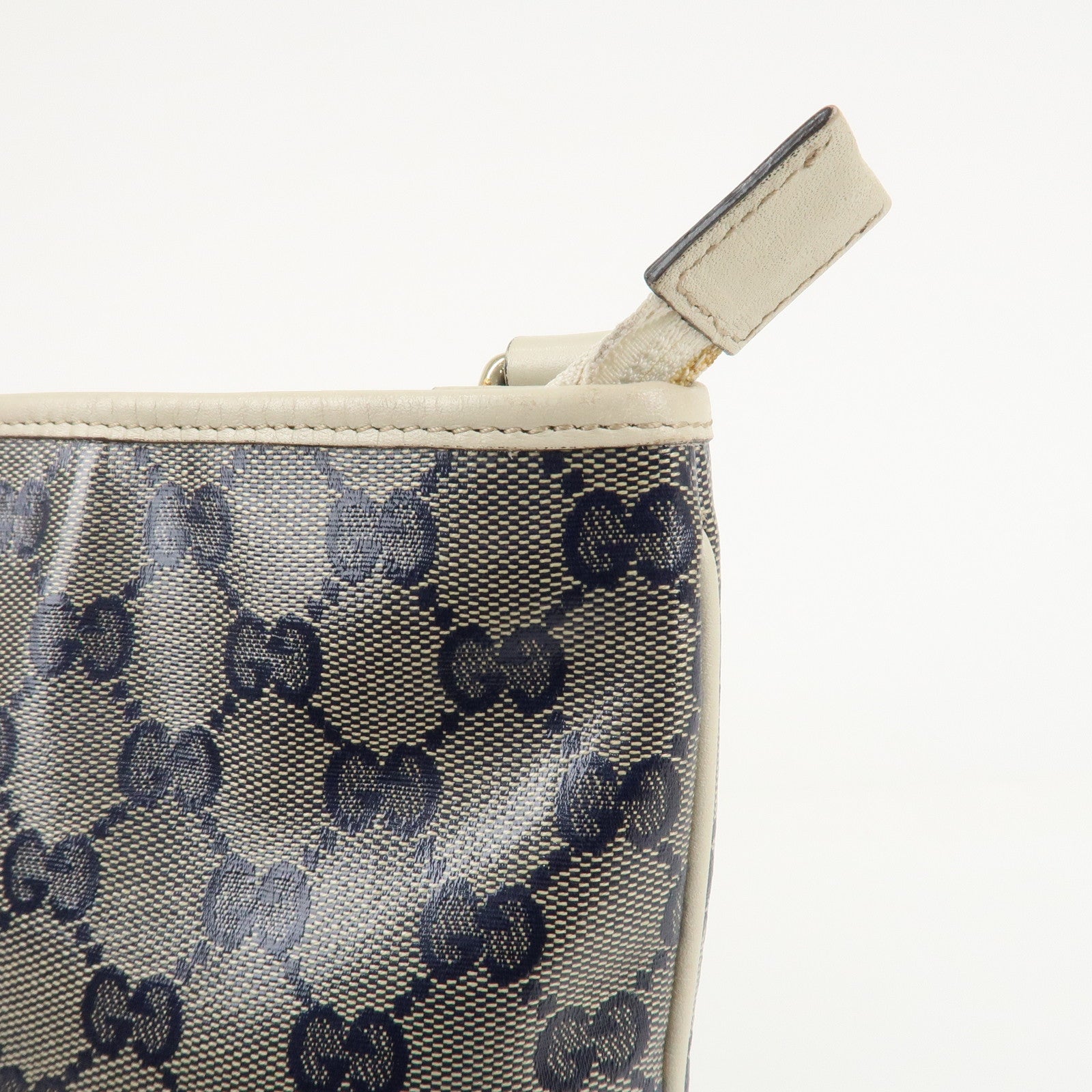 GUCCI Crystal GG Canvas Leather Shoulder Bag *Outlet 257246 Used