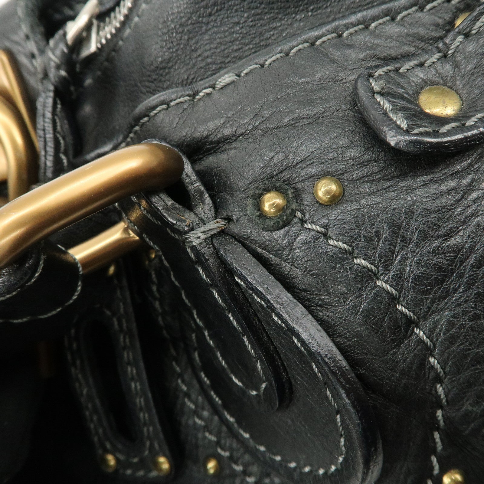 Chloe Paddington Leather Shoulder Bag Hand Bag Black Used