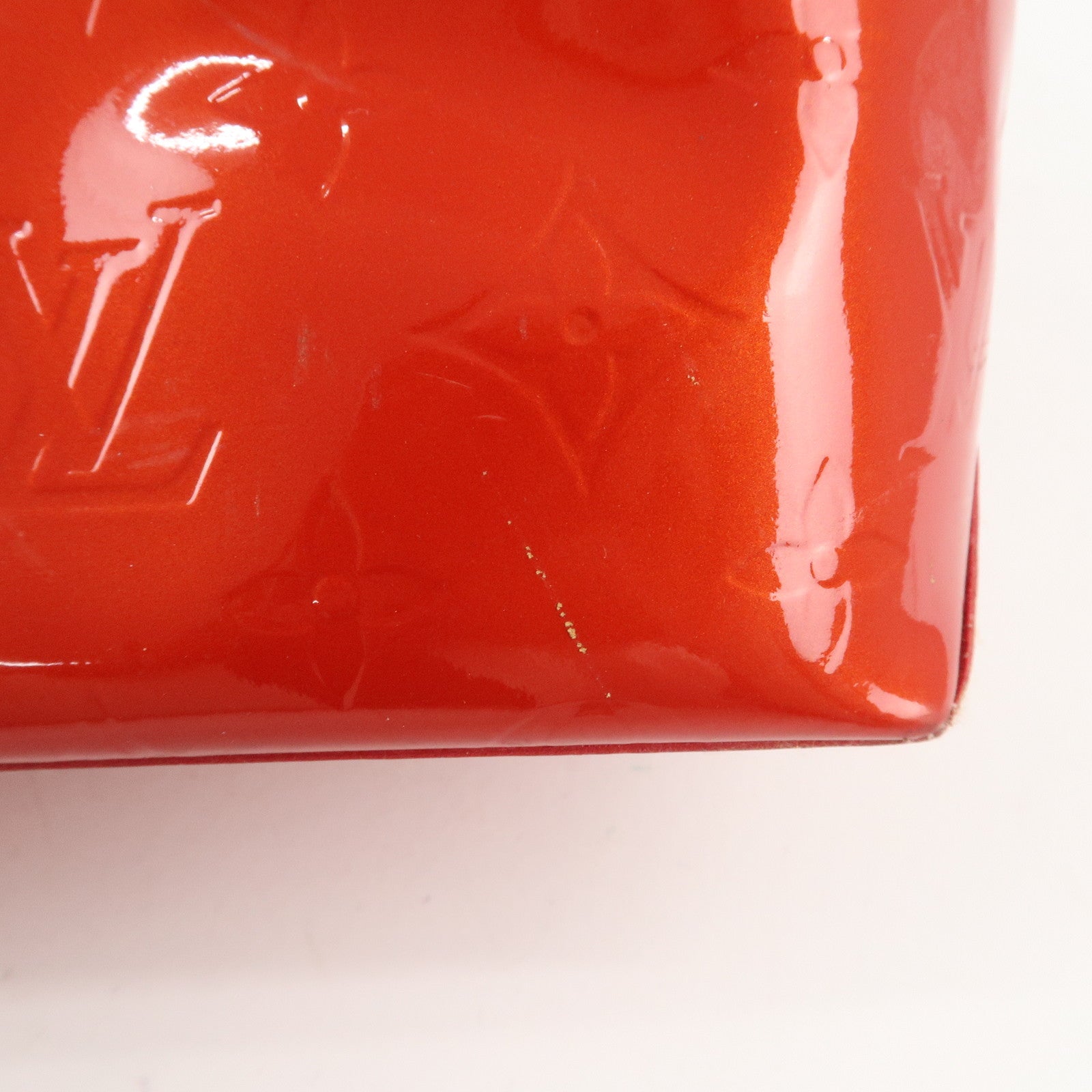 Louis Vuitton Monogram Vernis Lead PM Hand Bag M91088 Rouge Used