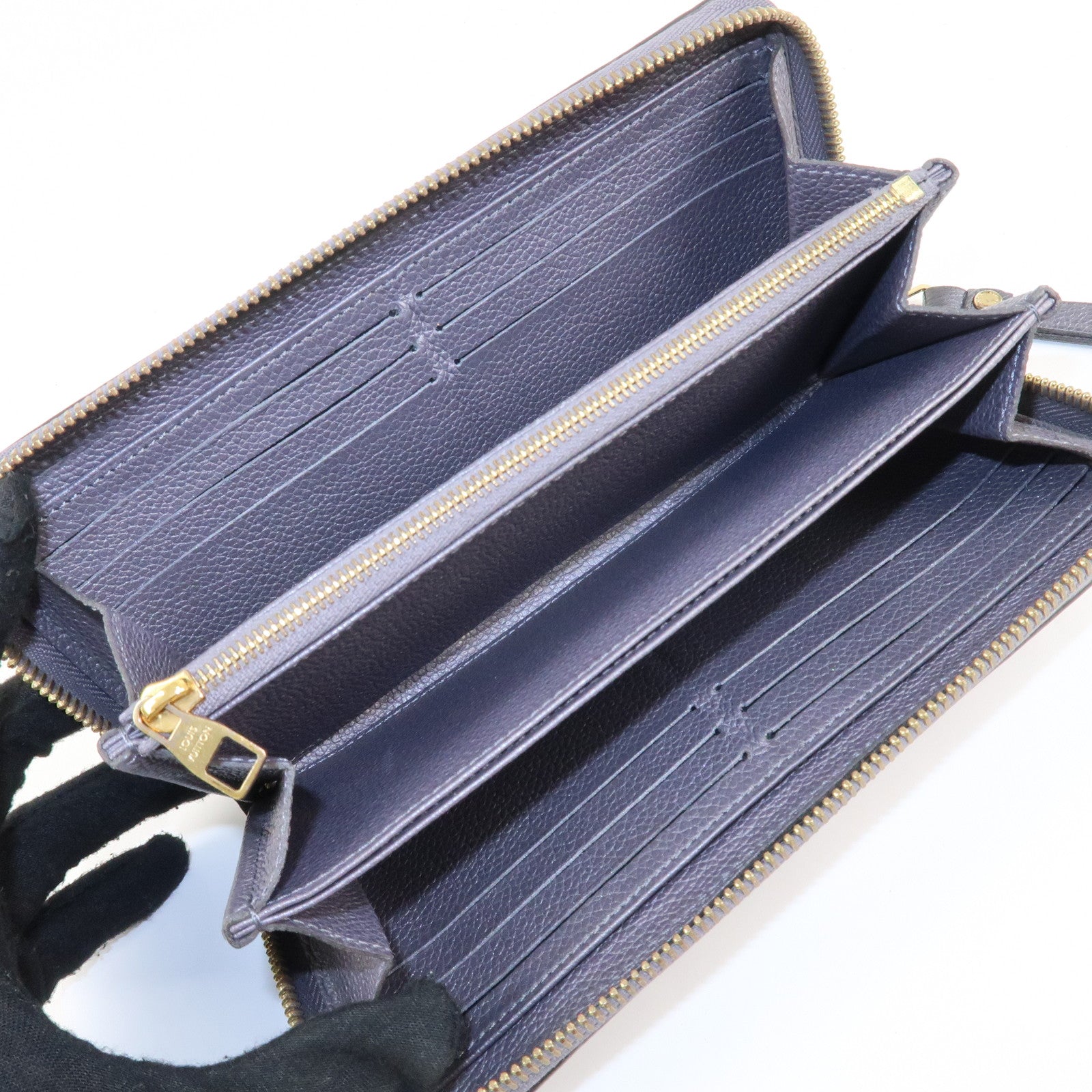 Louis Vuitton Empreinte Zippy Studs Wallet Gris Silver M62209 Used