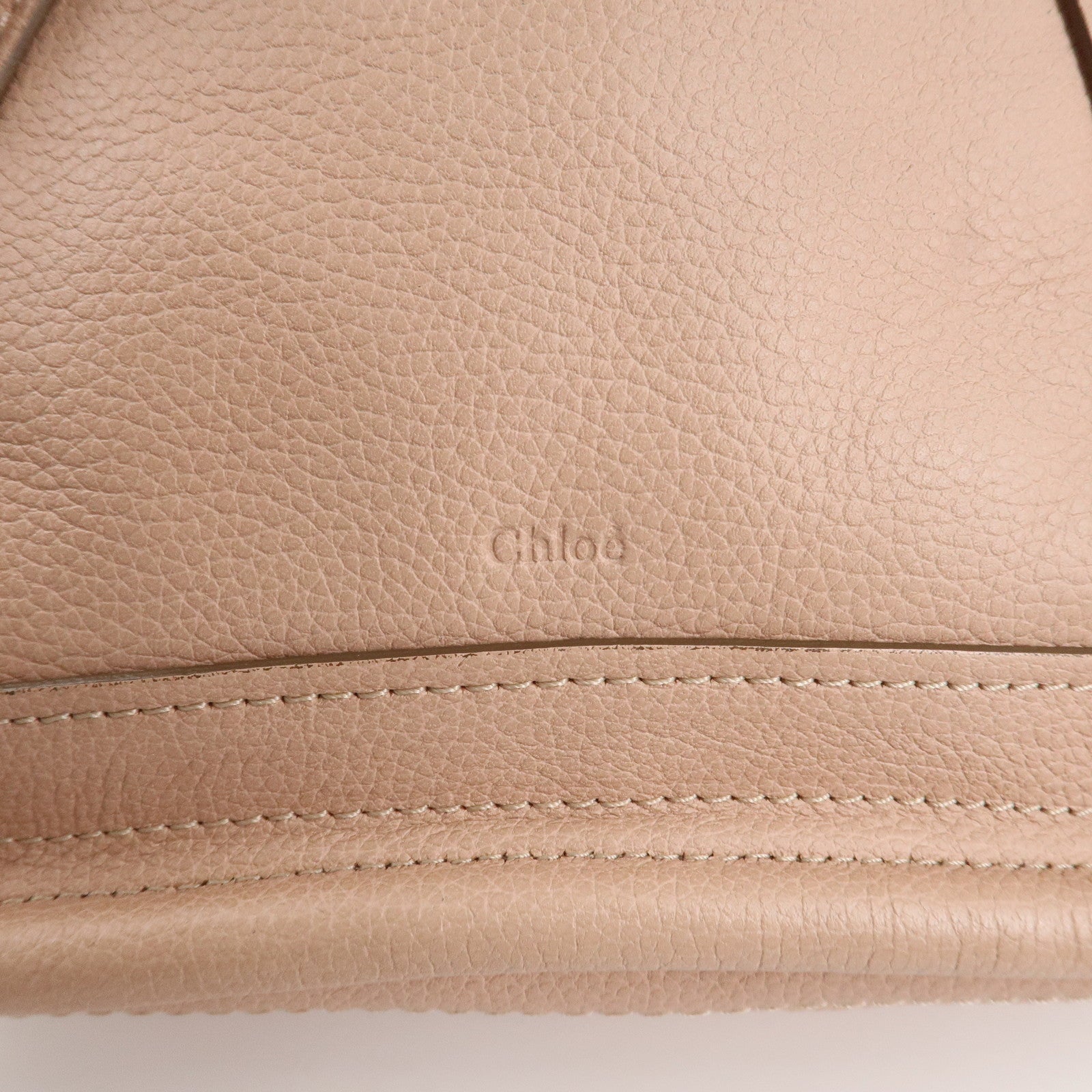 Chloe Paraty Leather 2Way Tote Bag HandBag Shoulder Bag Pink Beige Used