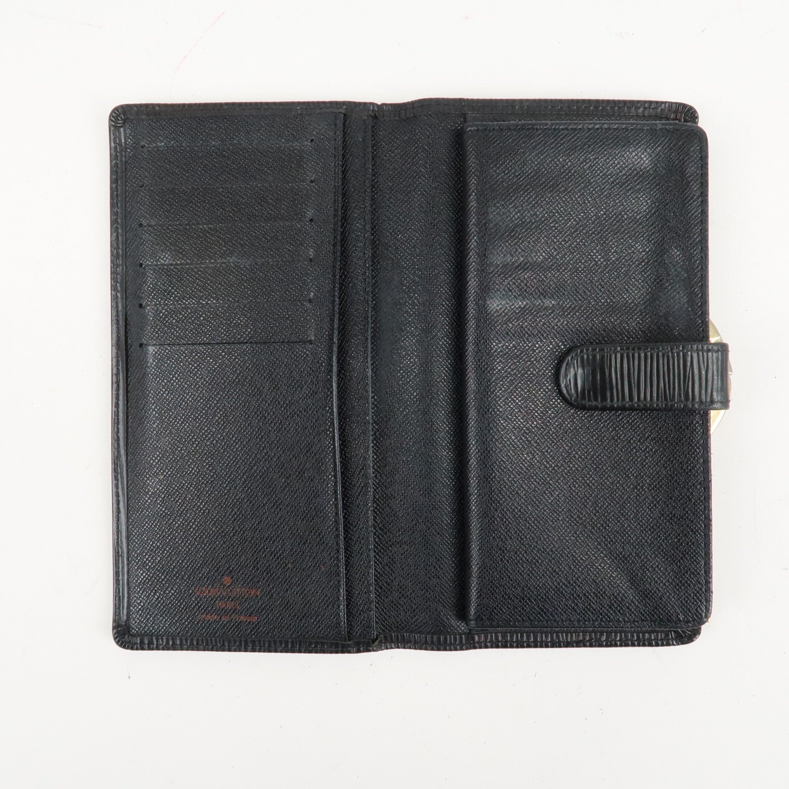 Louis Vuitton Set of 2 Epi Long Wallet Black M63752 M63252 Used