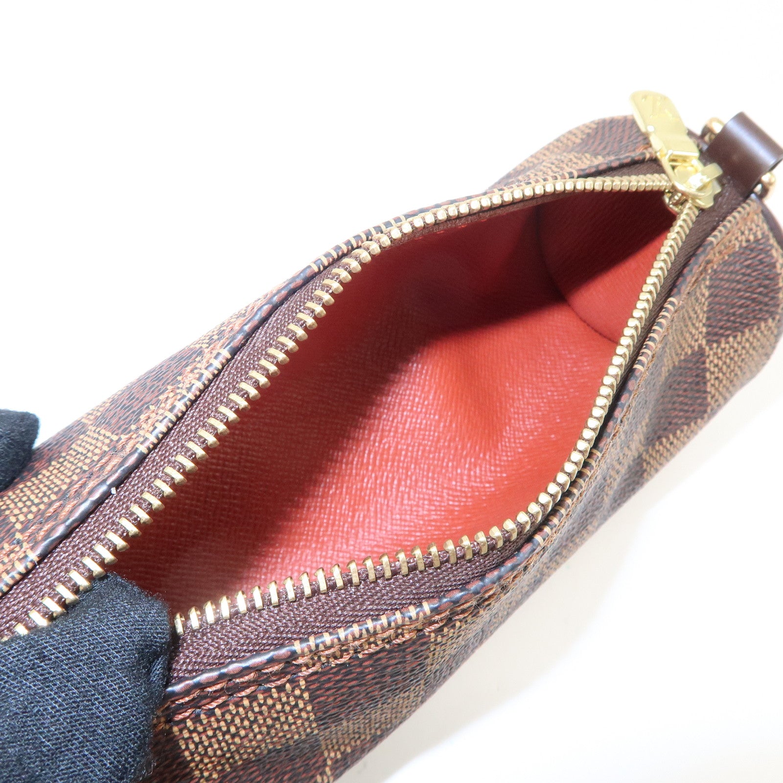 Louis Vuitton Damier Ebene Pouch for Papillon Bag Brown Used