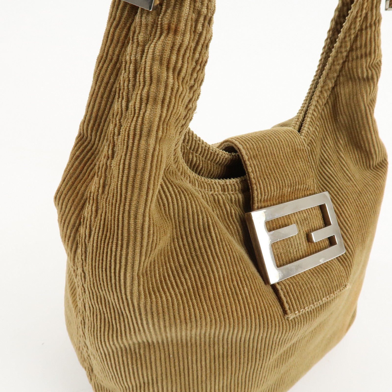 FENDI Corduroy Shoulder Bag 20686 Used