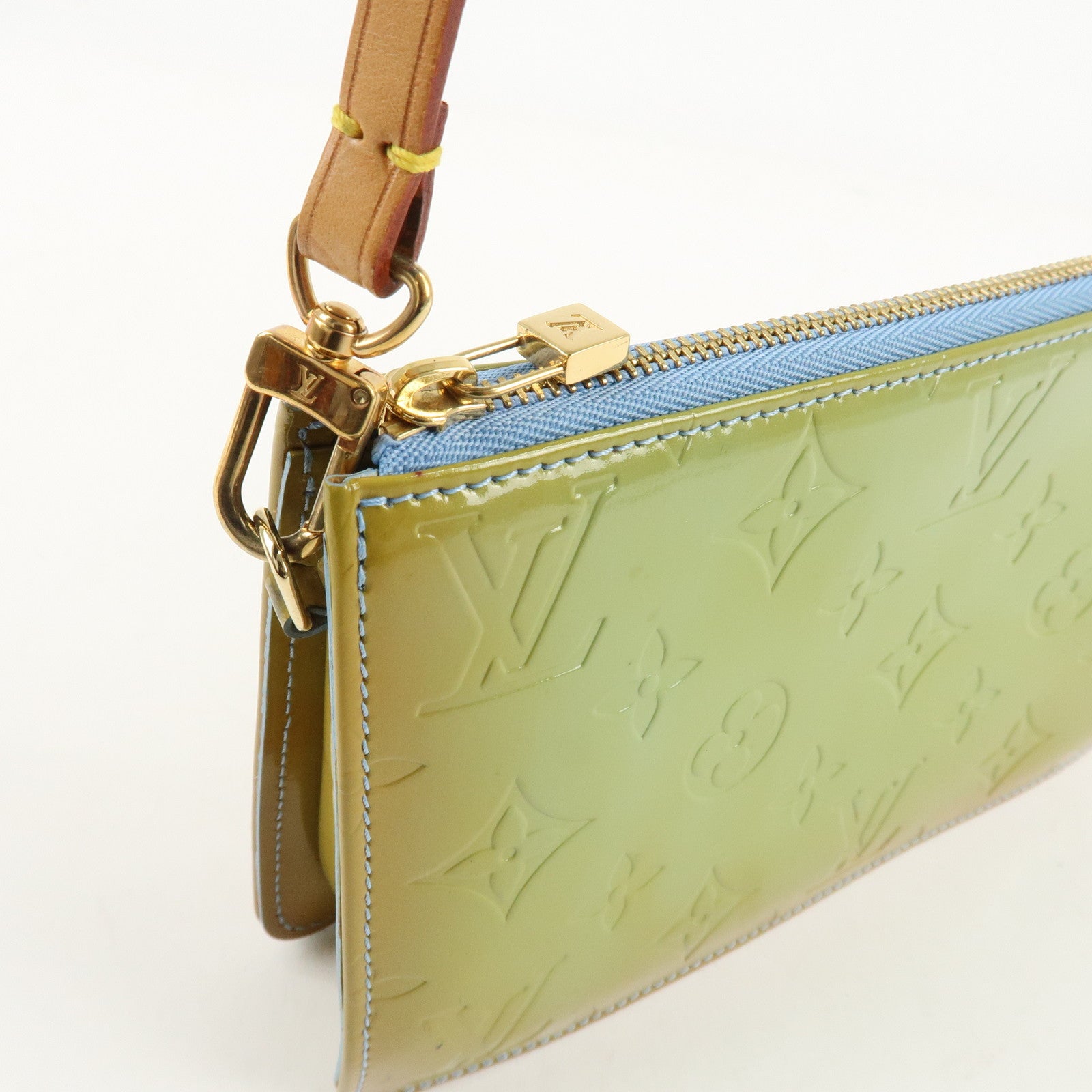 Louis Vuitton Monogram Vernis Lexington Hand Bag Baby Blue M91011 Used