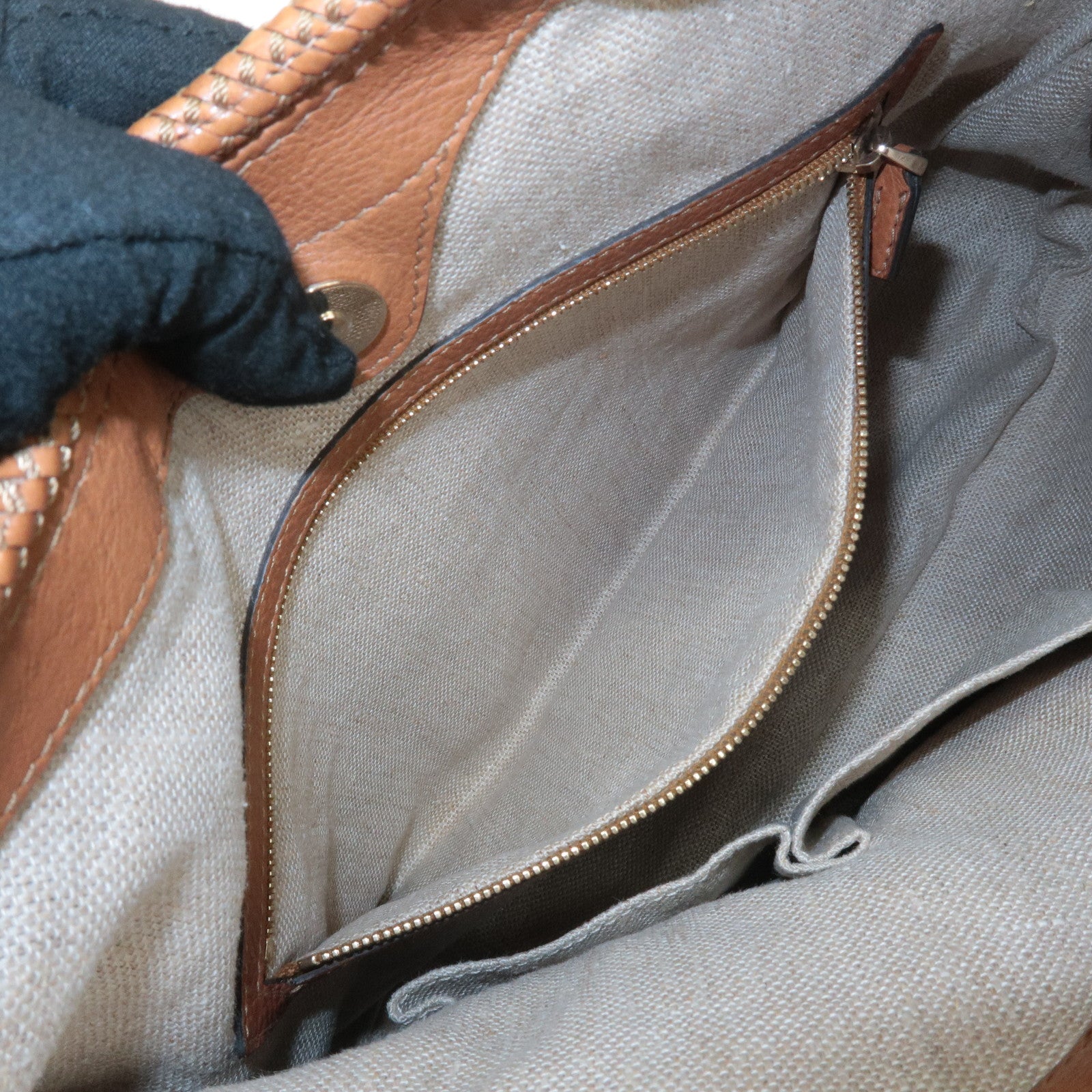 GUCCI Marrakech Leather Shoulder Bag Brown 257026 Used