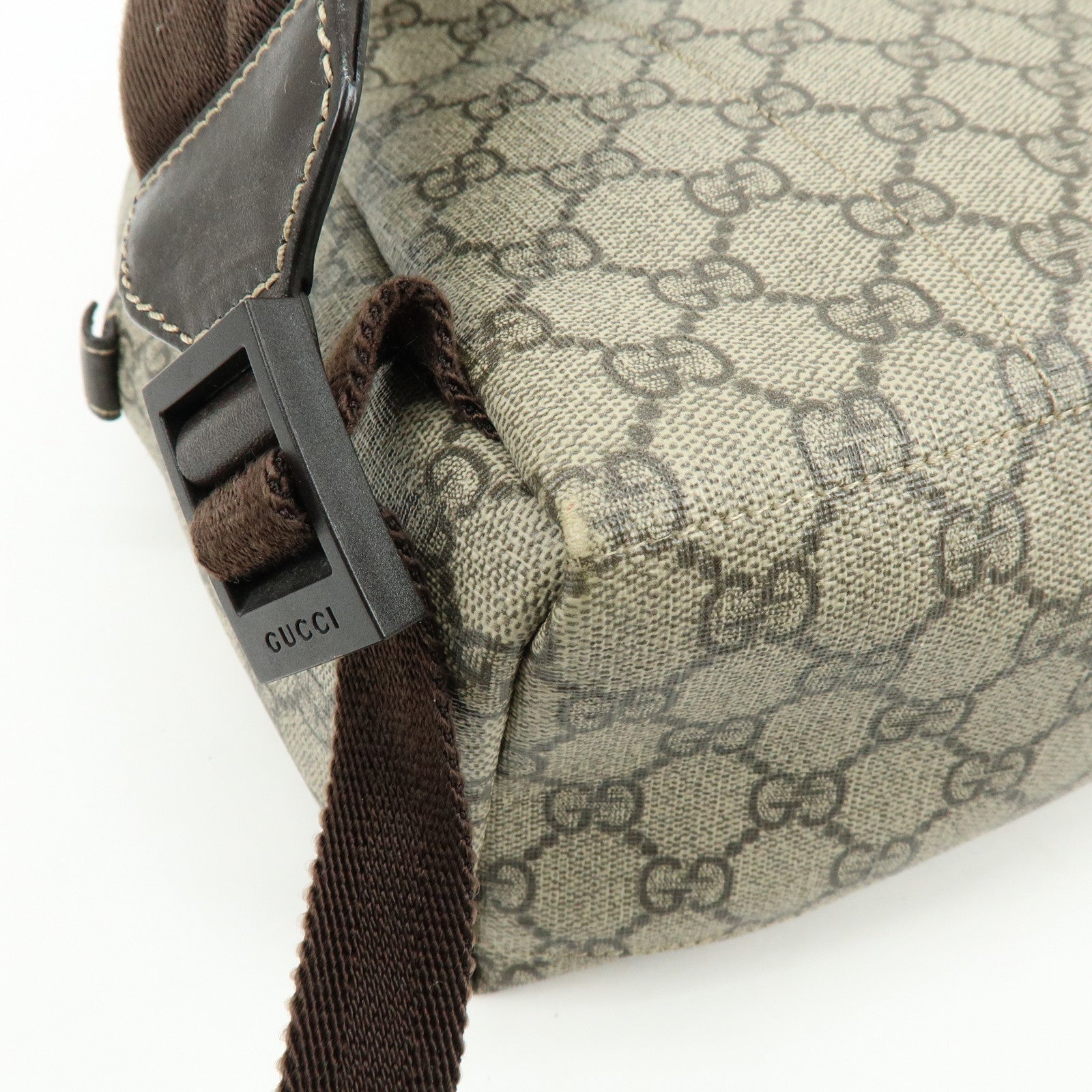 GUCCI Childrens GG Supreme Leather Backpack Beige Brown 271327