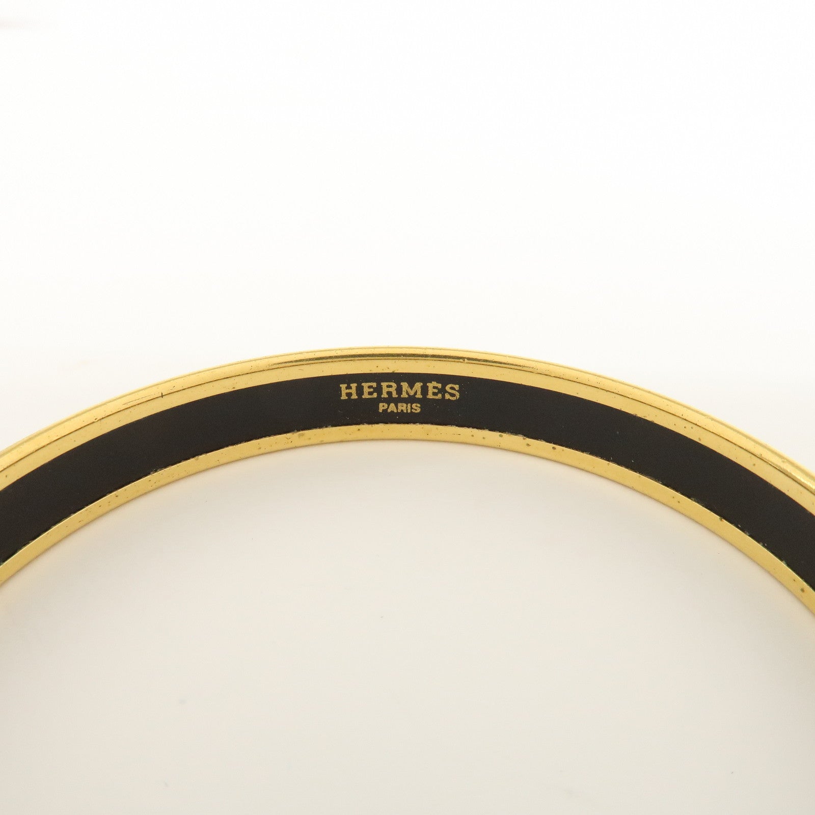 HERMES Email PM Metal Bracelet Bangle Red Gold