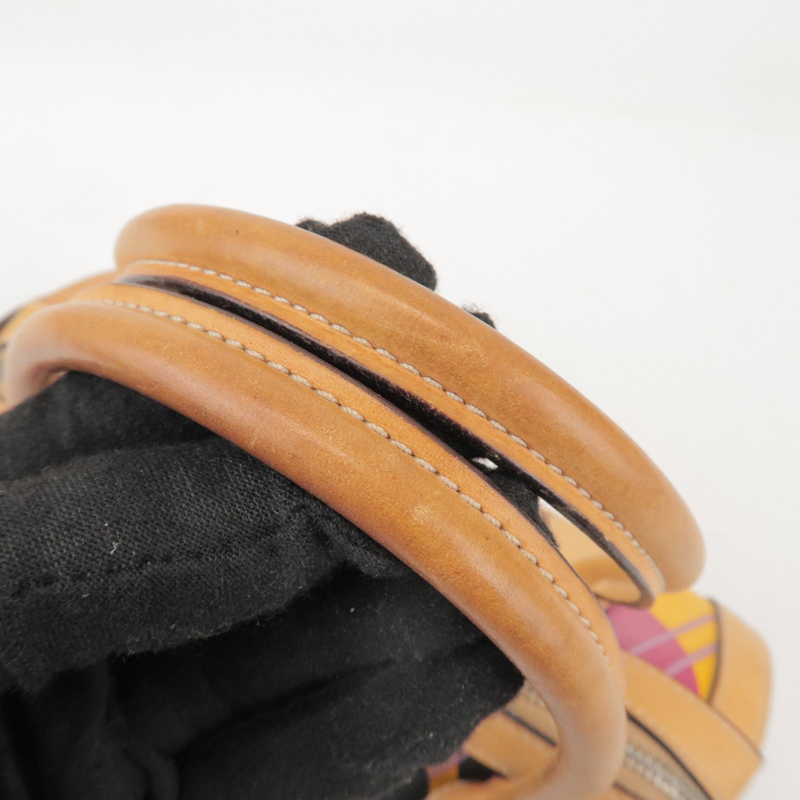 Christian Dior PVC Leather Hand Bag Light Brown Pink Orange