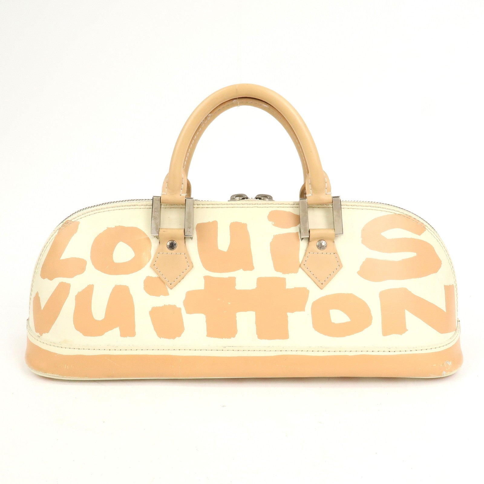 Louis Vuitton Graffiti Alma Horizontal Leather Hand Bag Beige M92176