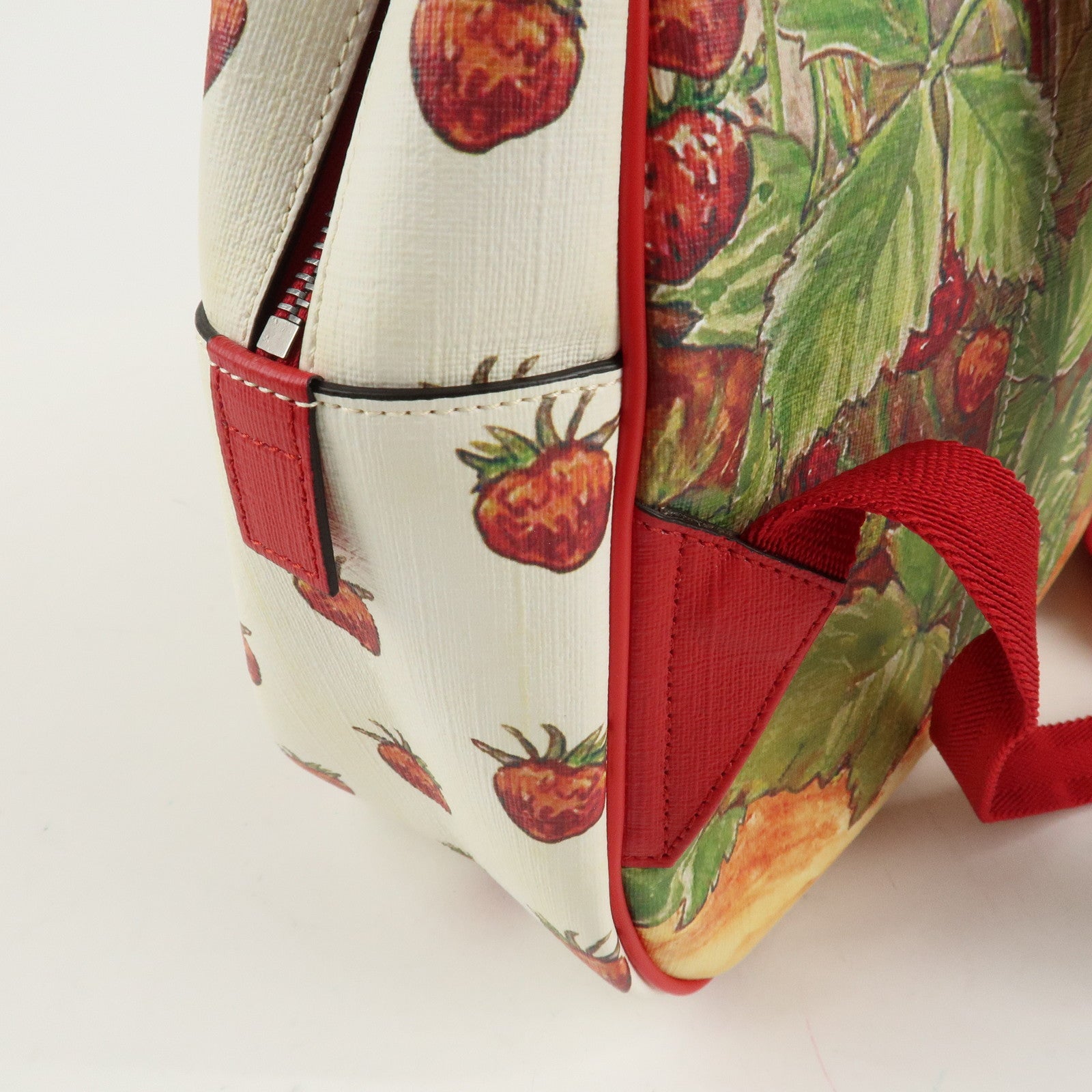 GUCCI Children's PVC Leather Back Pack Beige Red 433578 Used