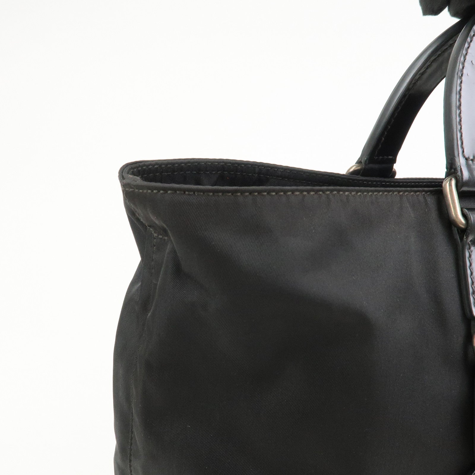 PRADA Nylon Patent Leather 2Way Bag Shoulder Bag Black BN1106