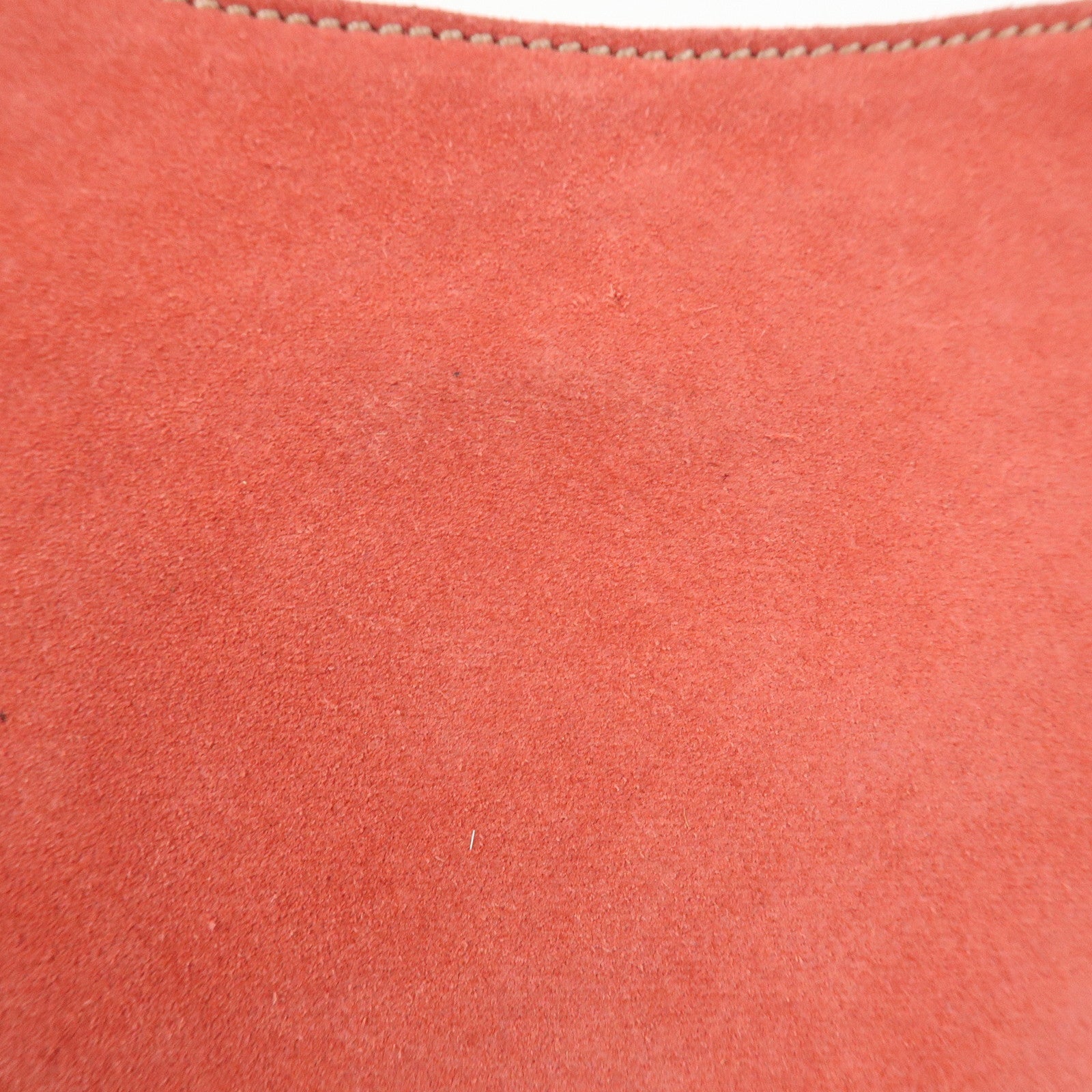 LOEWE Anagram Logo Suede Leather Accessory Pouch Hand Bag Brown Red
