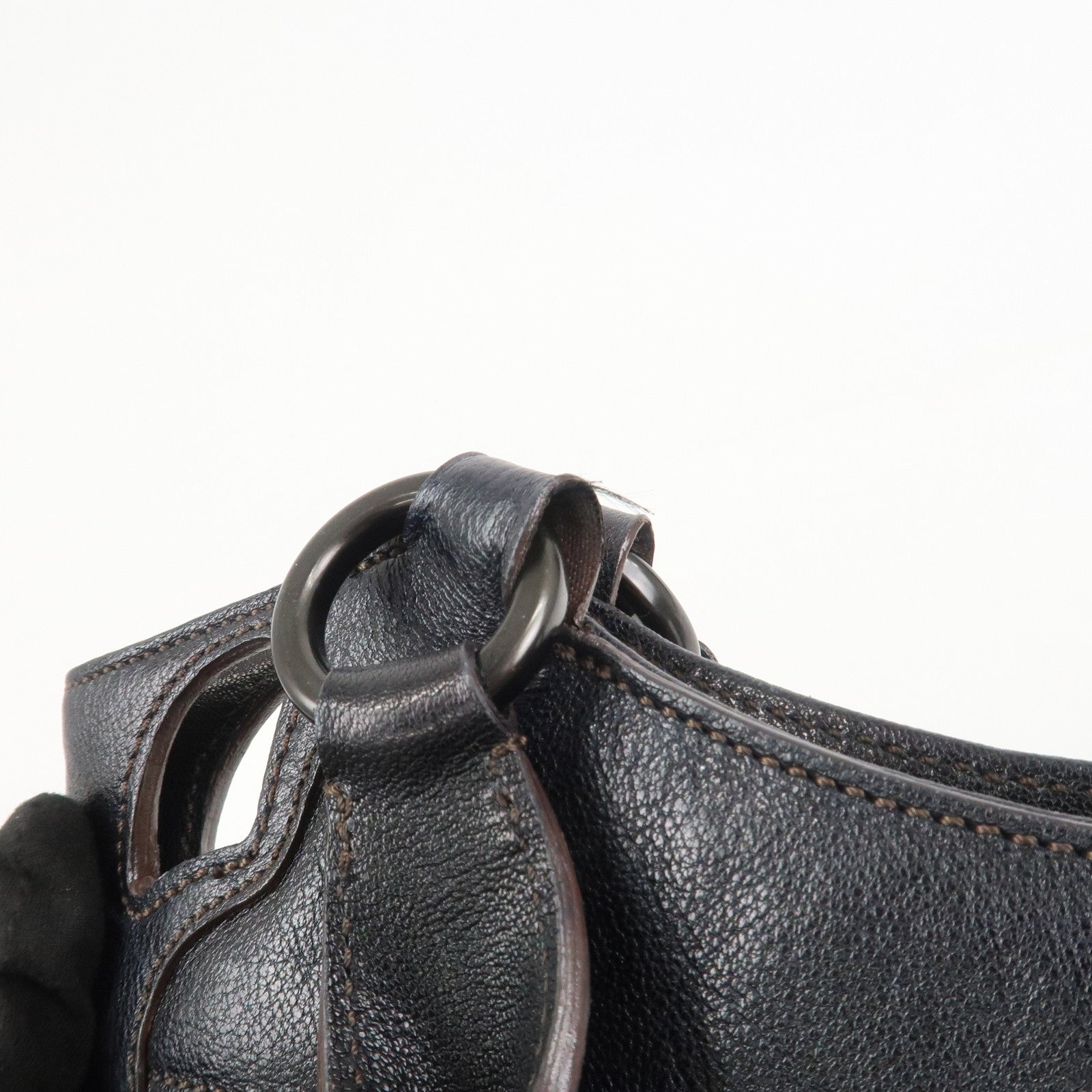 Cartier Marcello Leather Hand Bag Tote Bag Black