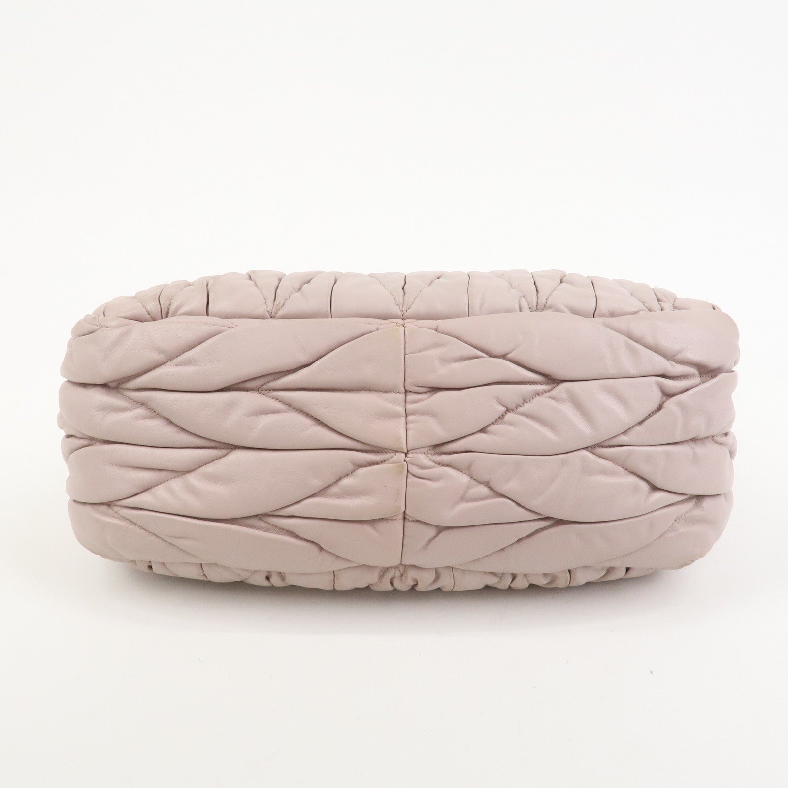 MIU MIU Matelasse Nappa Leather Tote Bag Shoulder Bag Light Pink