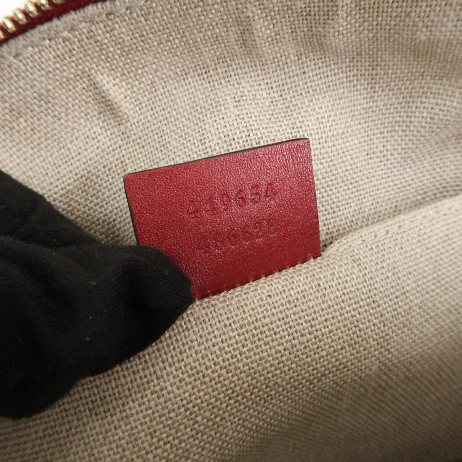 GUCCI Micro Guccissima Leather 2Way Hand Shoulder Bag Red 449654 Used