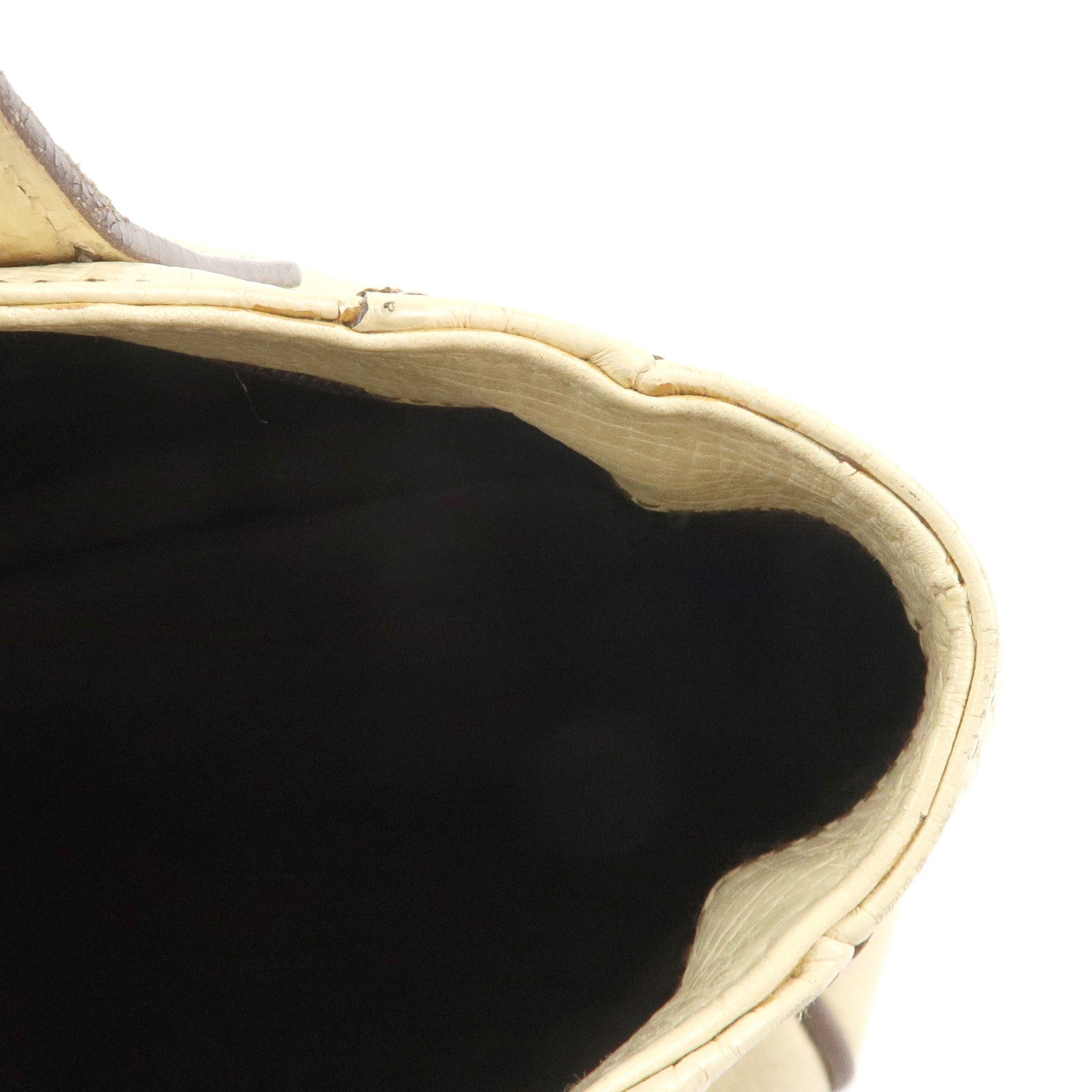 LOEWE Logo Leather Hand Bag Ivory