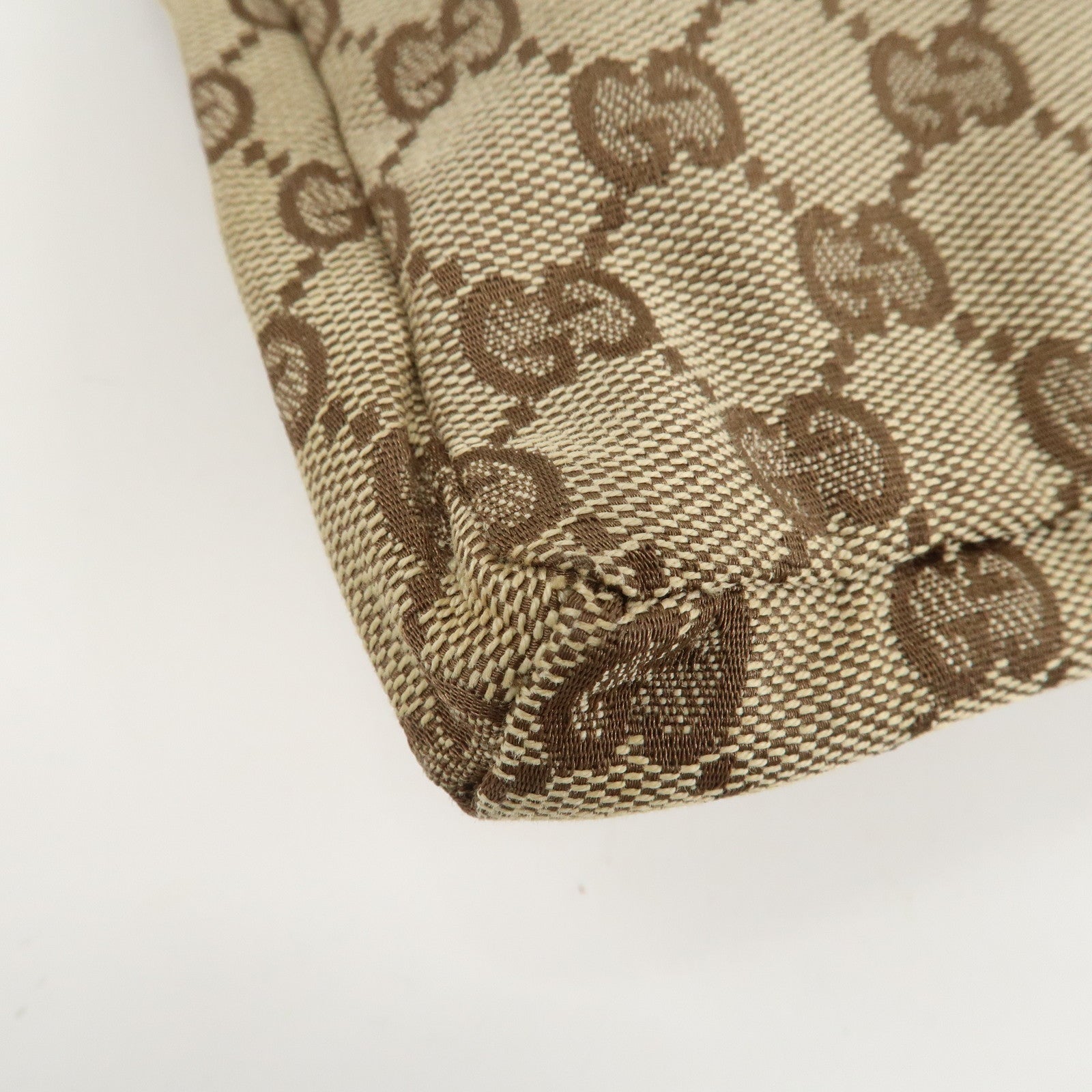 GUCCI GG Canvas Leather Waist Bag Crossbody Bag Beige Green 28566 Used