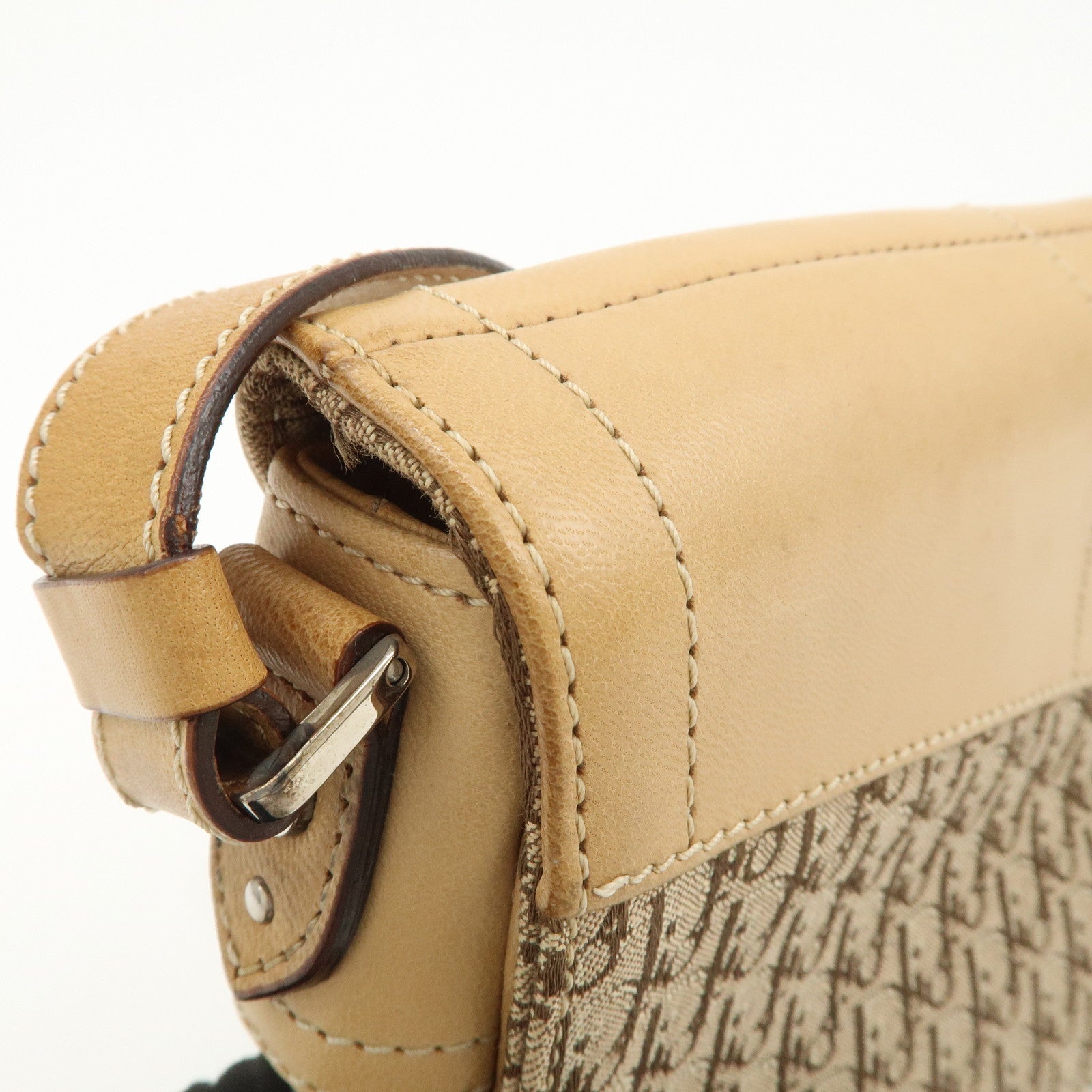 Christian Dior Trotter Street Chic Canvas Leather Shoulder Bag