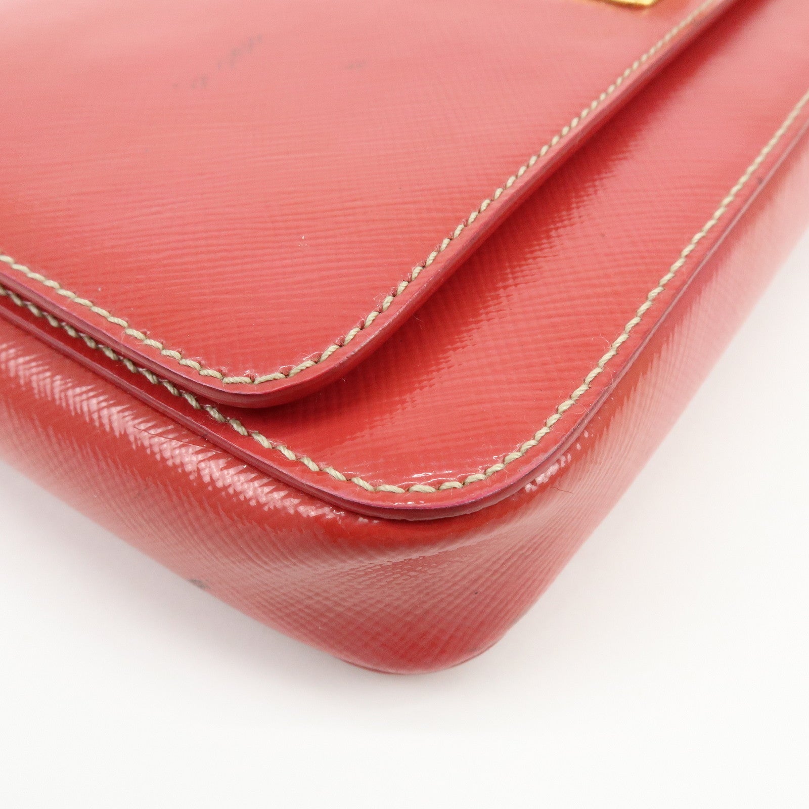 PRADA Patent Leather 2Way Shoulder Chain Bag Hand Bag Pink