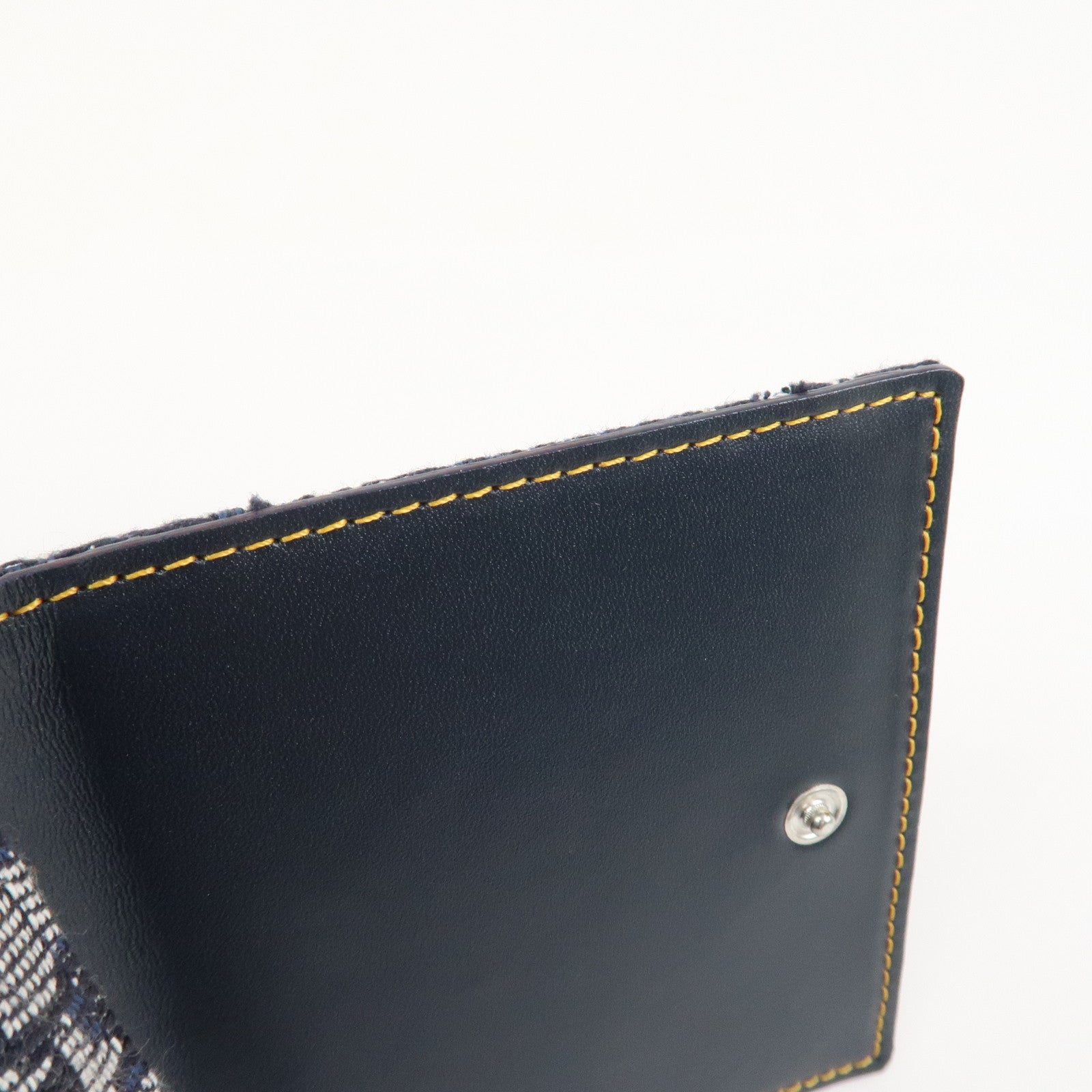 Christian Dior Trotter Canvas Leather Tri-fold Wallet Navy