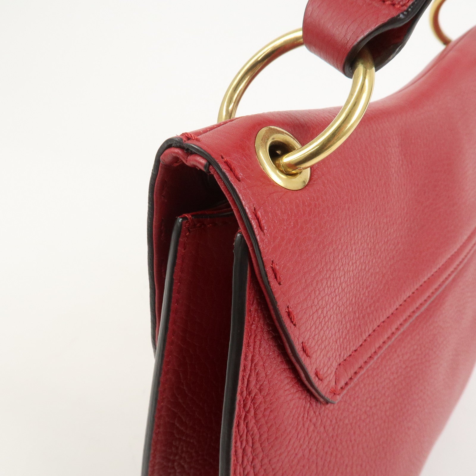 GUCCI GG Marmont Tiger Head Leather Shoulder Bag Red 409154