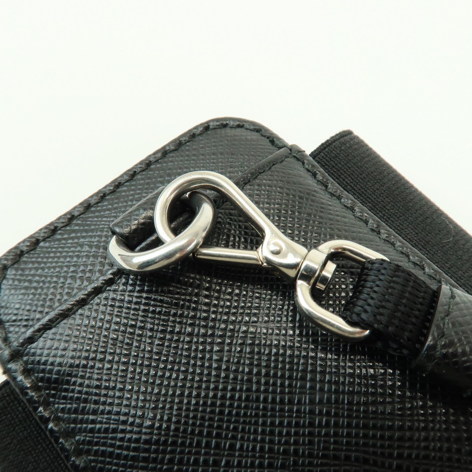 PRADA Triangle Logo Saffiano Leather Nylon Phone Case 1ZT019