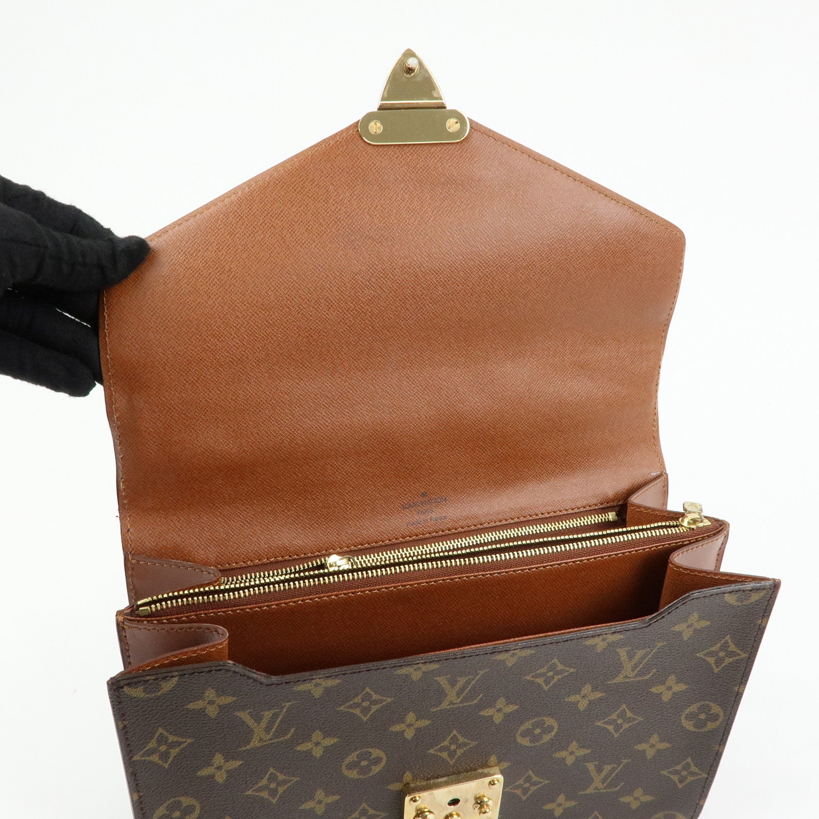 Louis Vuitton Monogram Concorde Hand Bag Brown M51190