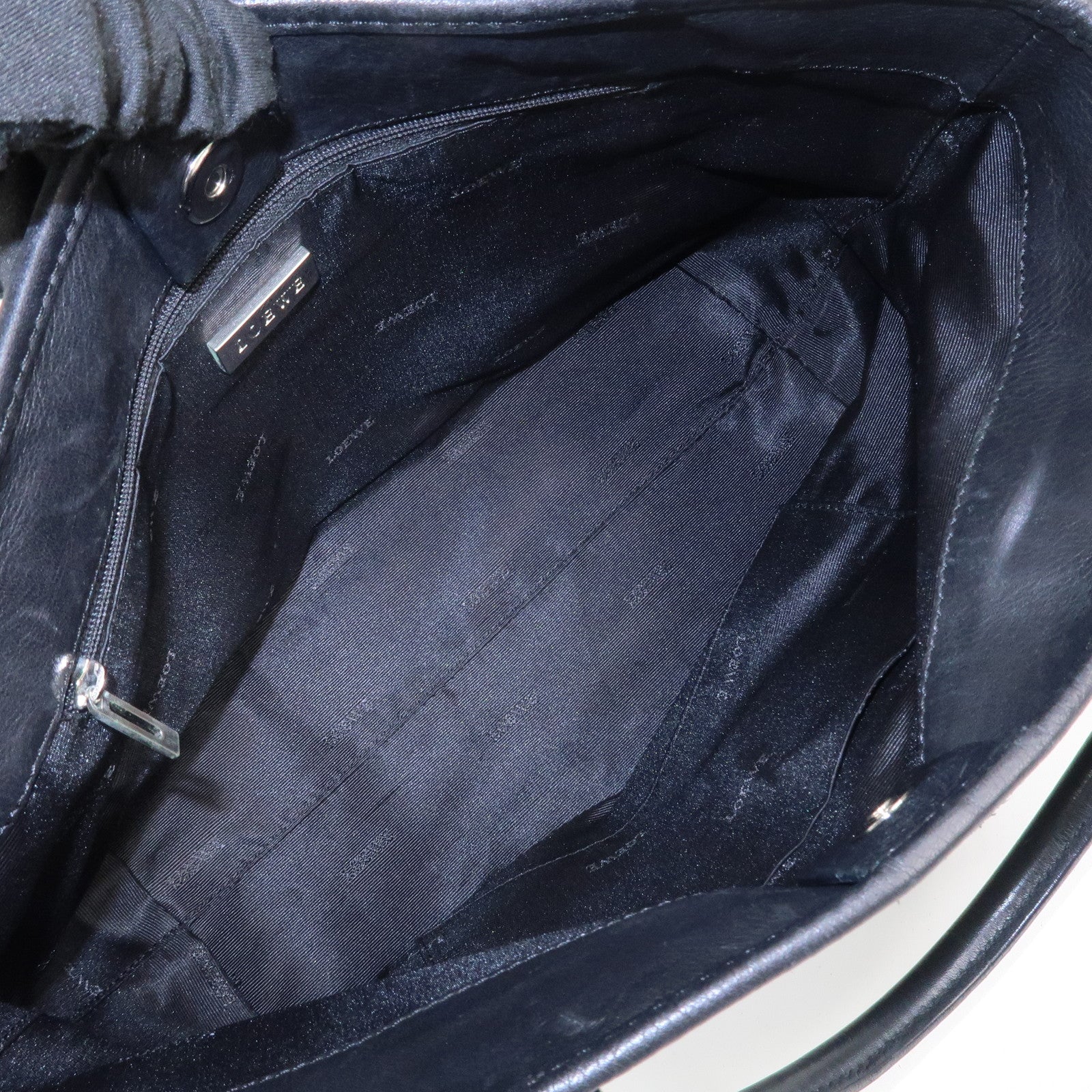 LOEWE Anagram Leather 2WAY Bag Shoulder Bag Hand Bag Black