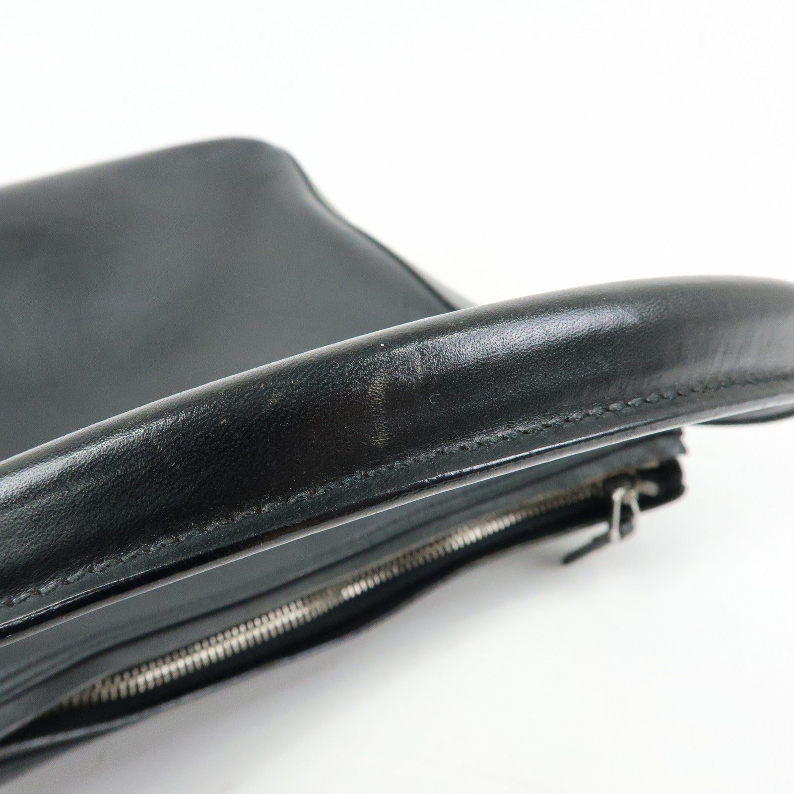 GUCCI Logo Leather Shoulder Bag Hand Bag Black 001.3766
