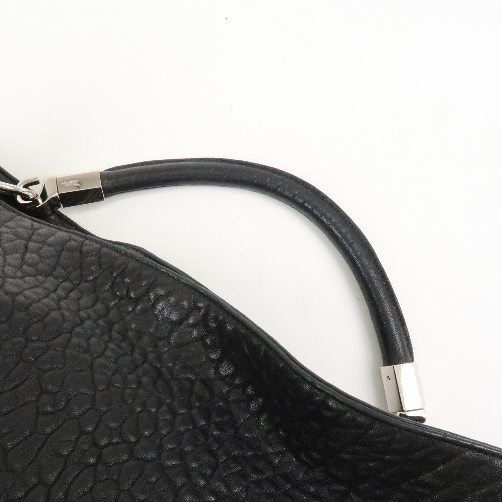 SAINT LAURENT PARIS Leather Shoulder Bag Hand Bag Black 228840