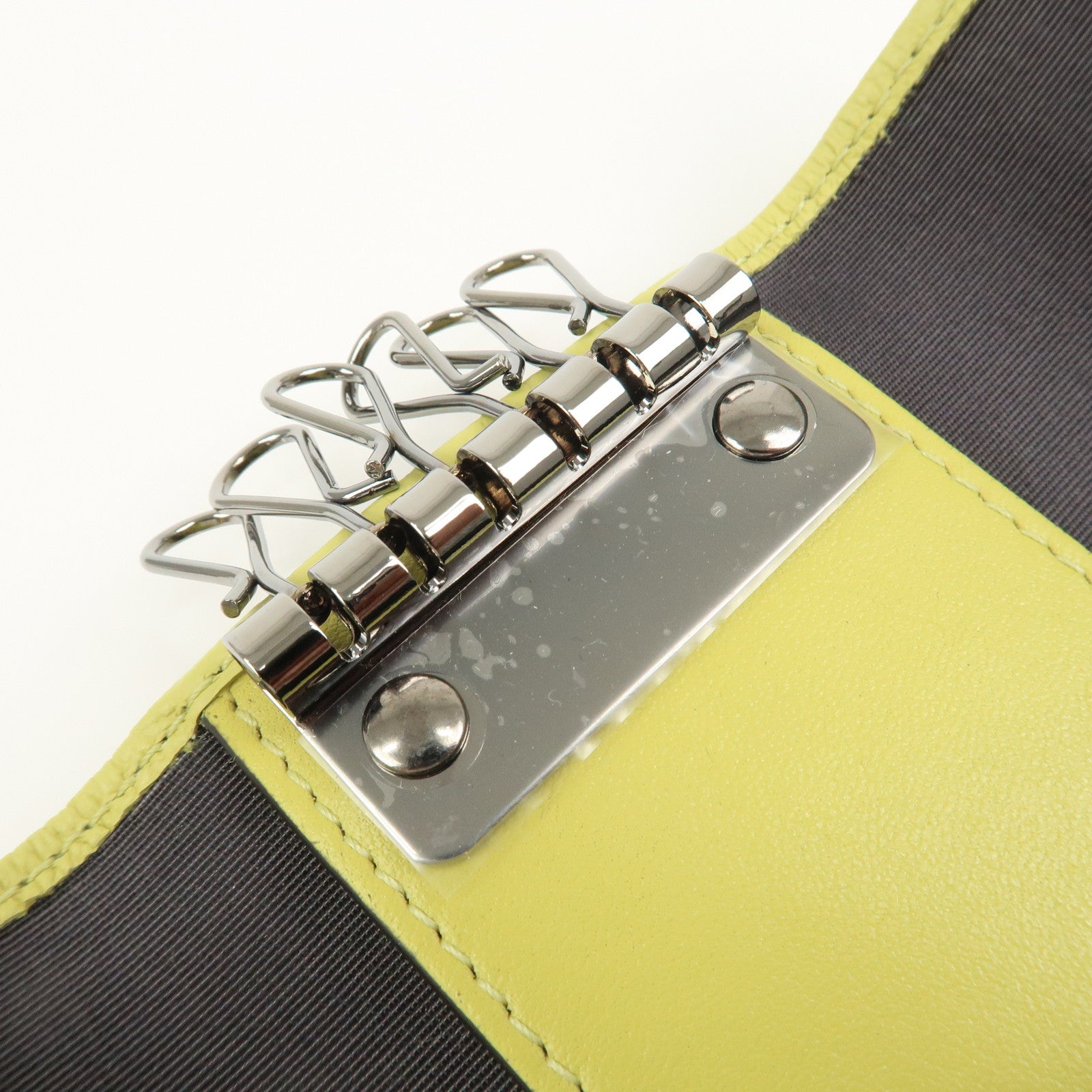 JIMMY CHOO Logo Leather 6 Rings Key Case Key Holder Yellow