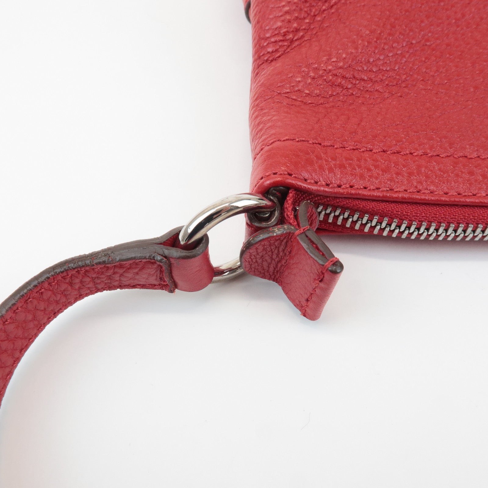 Ferragamo Gancini Leather Shoulder Bag Ferragamo Red Used