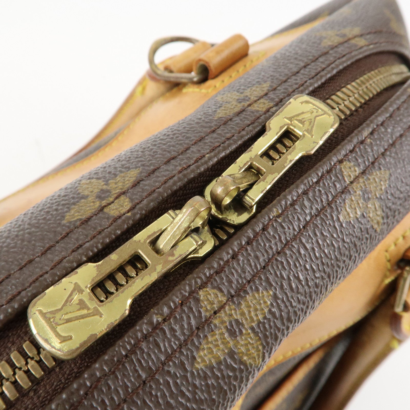 Louis Vuitton Monogram Deauville Hand Bag Brown M47270 Used