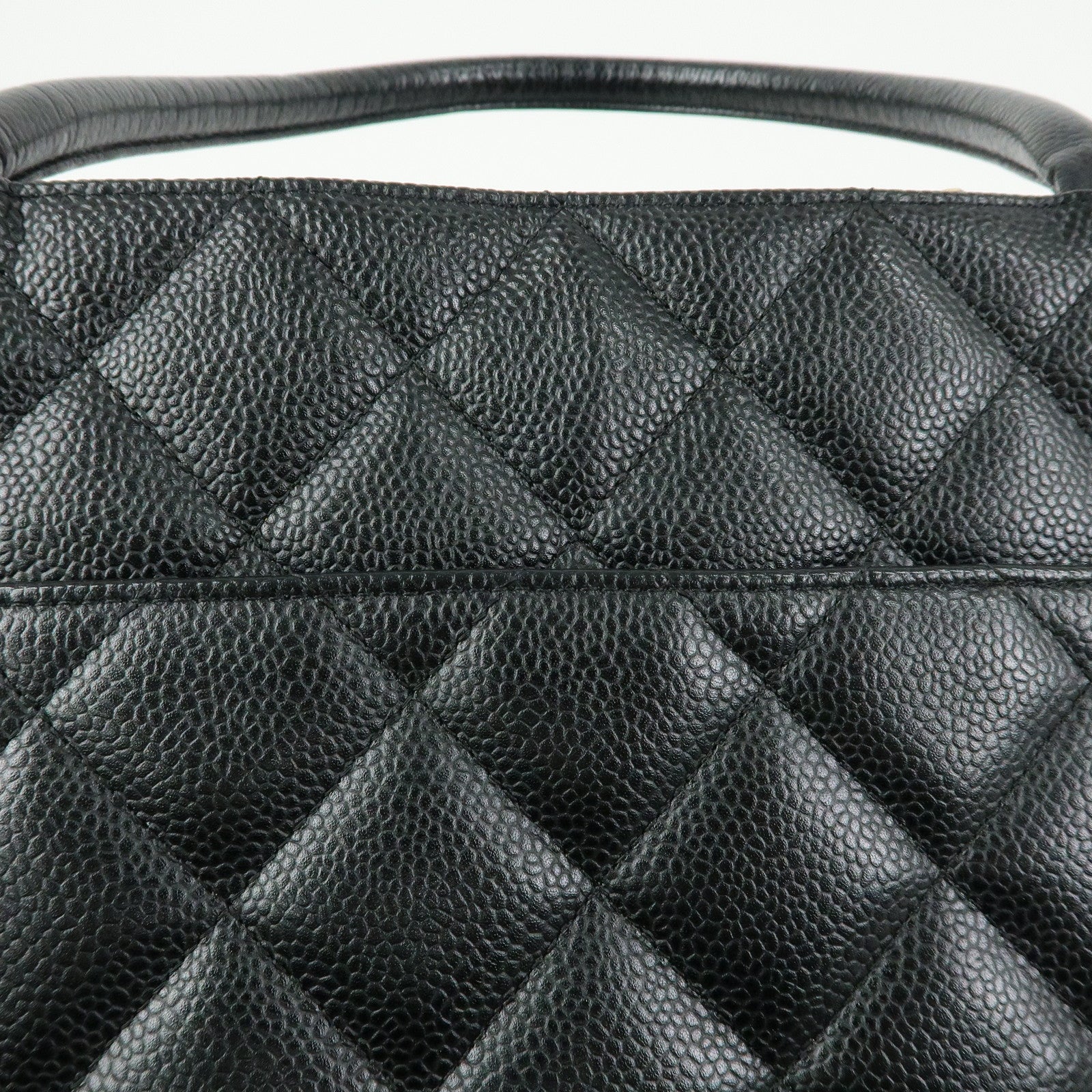 CHANEL Matelasse COCO Mark Medallion Caviarskin Tote Bag A01804