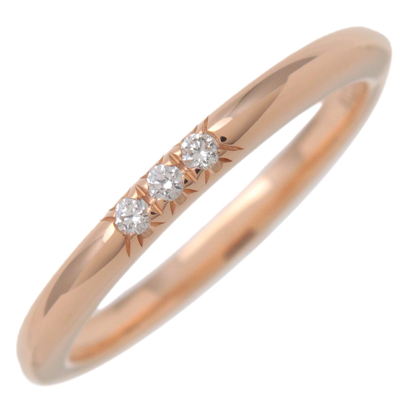 Tiffany & CoClassic Band 3P Diamond Ring 18K 750PG Rose Gold US4.5