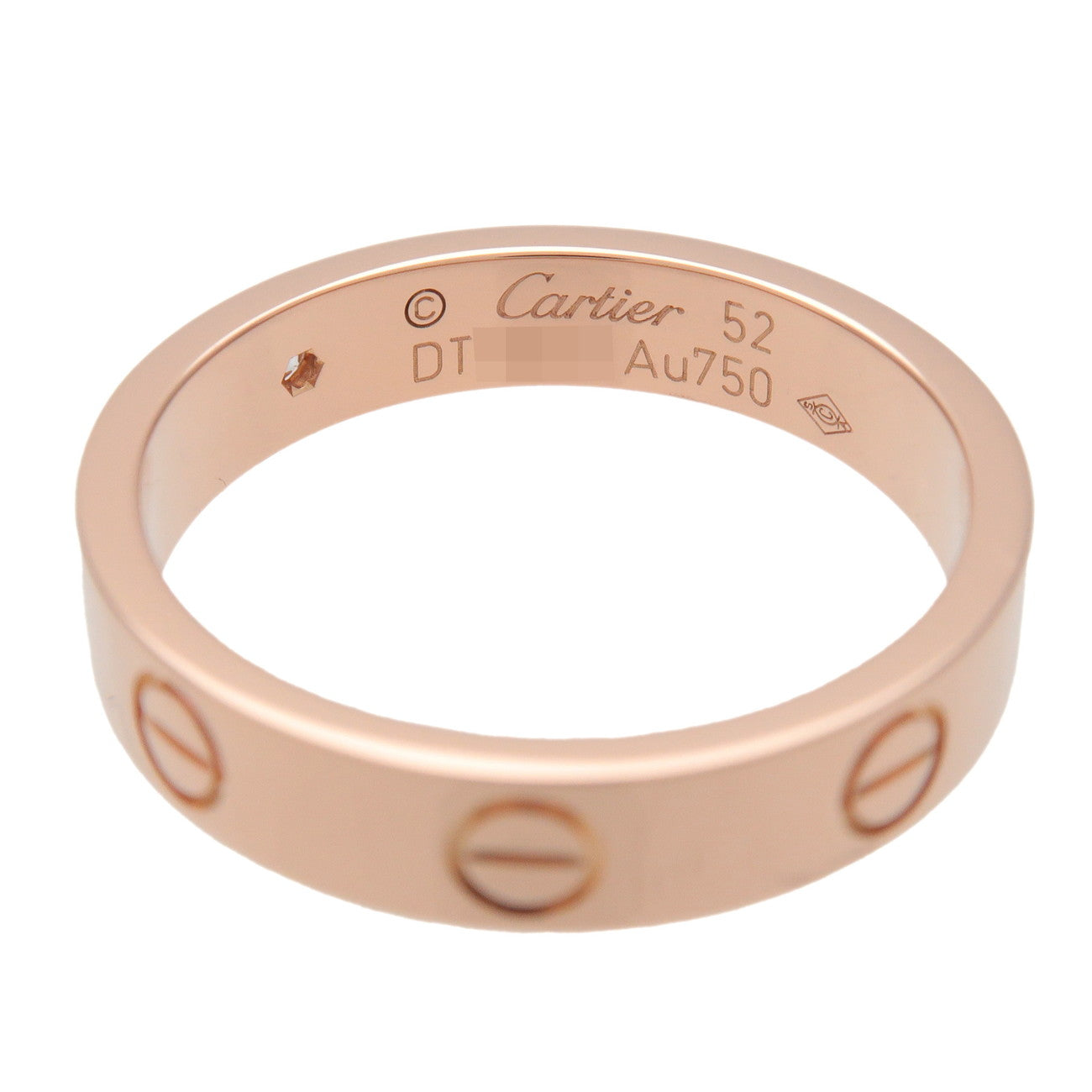 Cartier Mini Love 1P Diamond Ring K18 750PG Rose Gold #52 US6 EU52
