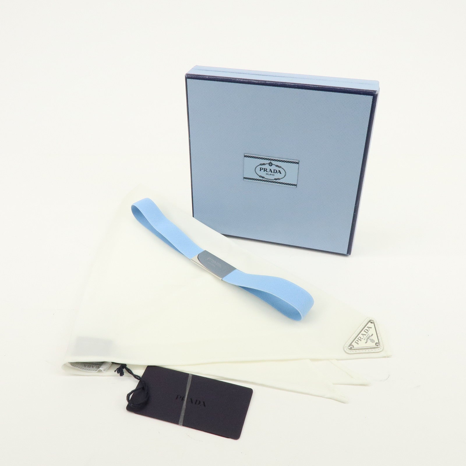 PRADA Triangle Logo Re-Nylon Scarf White 2FF036