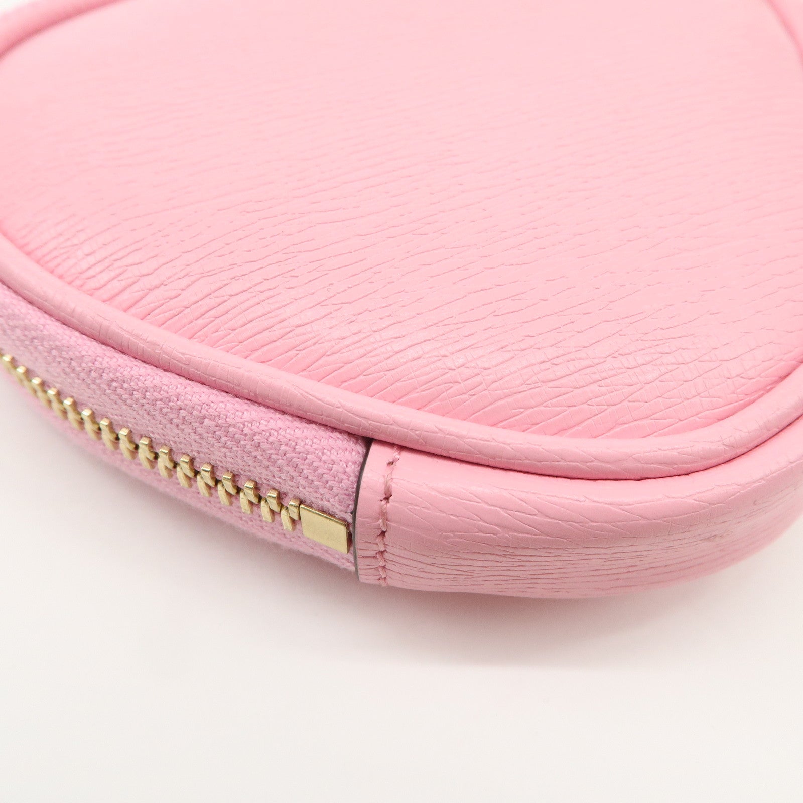 GUCCI Bananya Collaboration Leather Heart Coin Case Pink 701062 Used