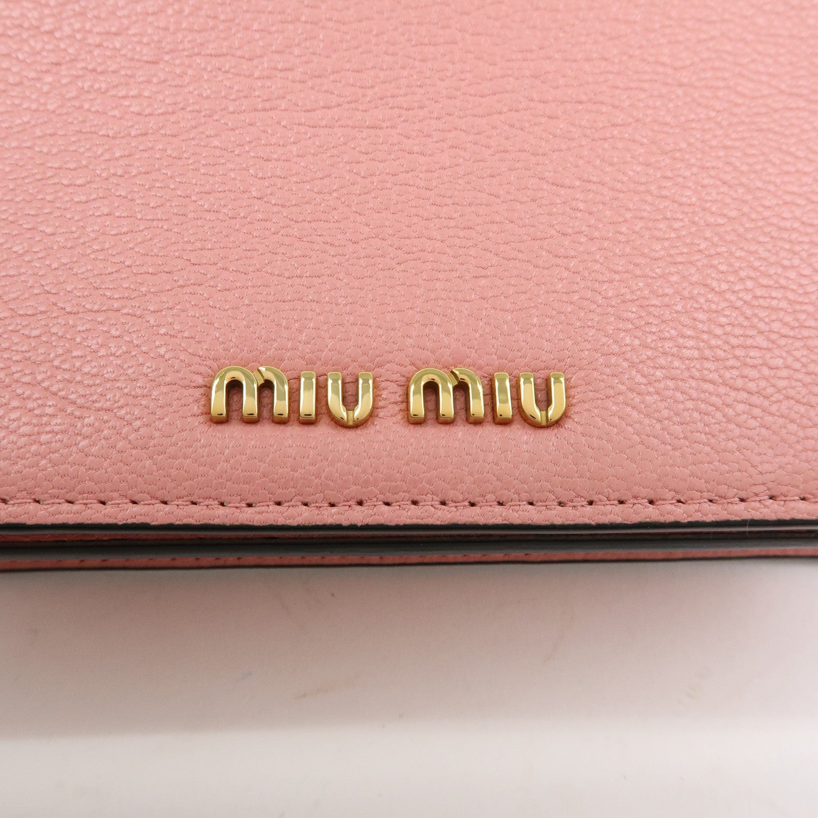 MIU MIU Madras Leather 2Way Clutch Bag Shoulder Bag Pink 5ZH044