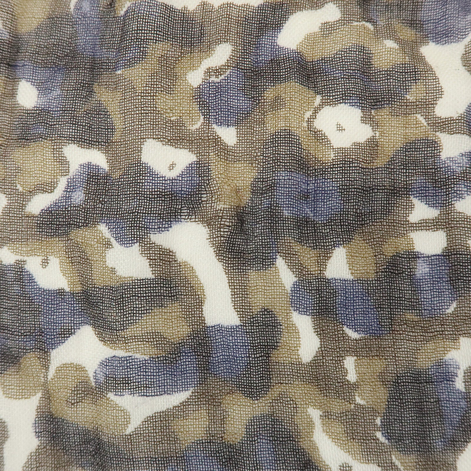 Louis Vuitton Cashmere Silk Scarf Shawl Camouflage Khaki M75136