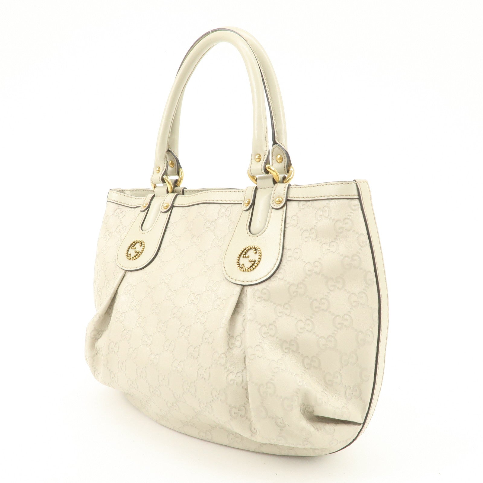 GUCCI Scarlett Guccissima Leather Tote Bag Hand Bag Beige 269953 Used