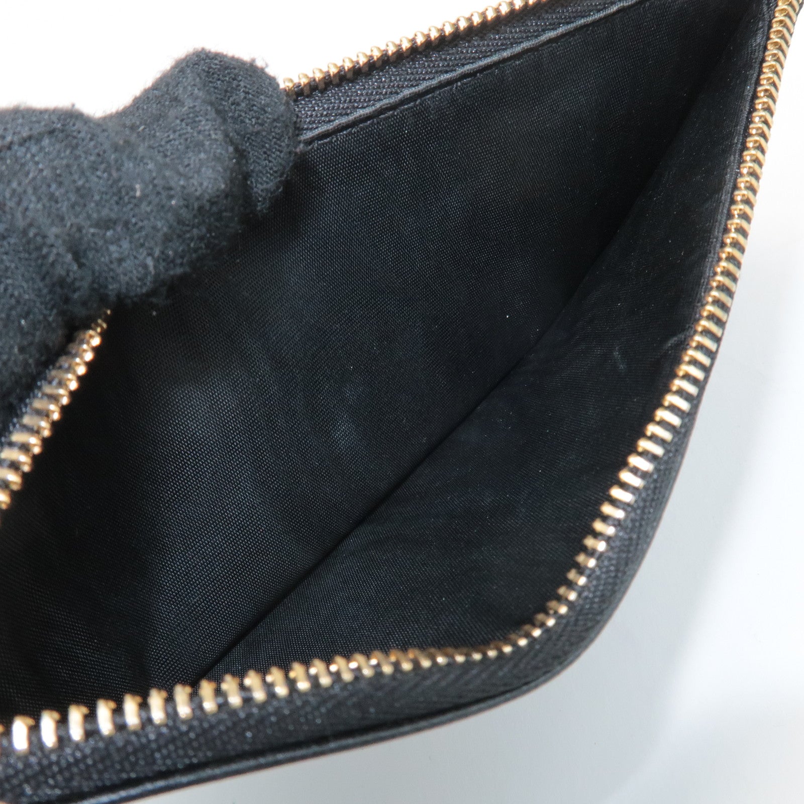 Christian Dior Cannage Leather Chain Shoulder Bag Black Gold Charm